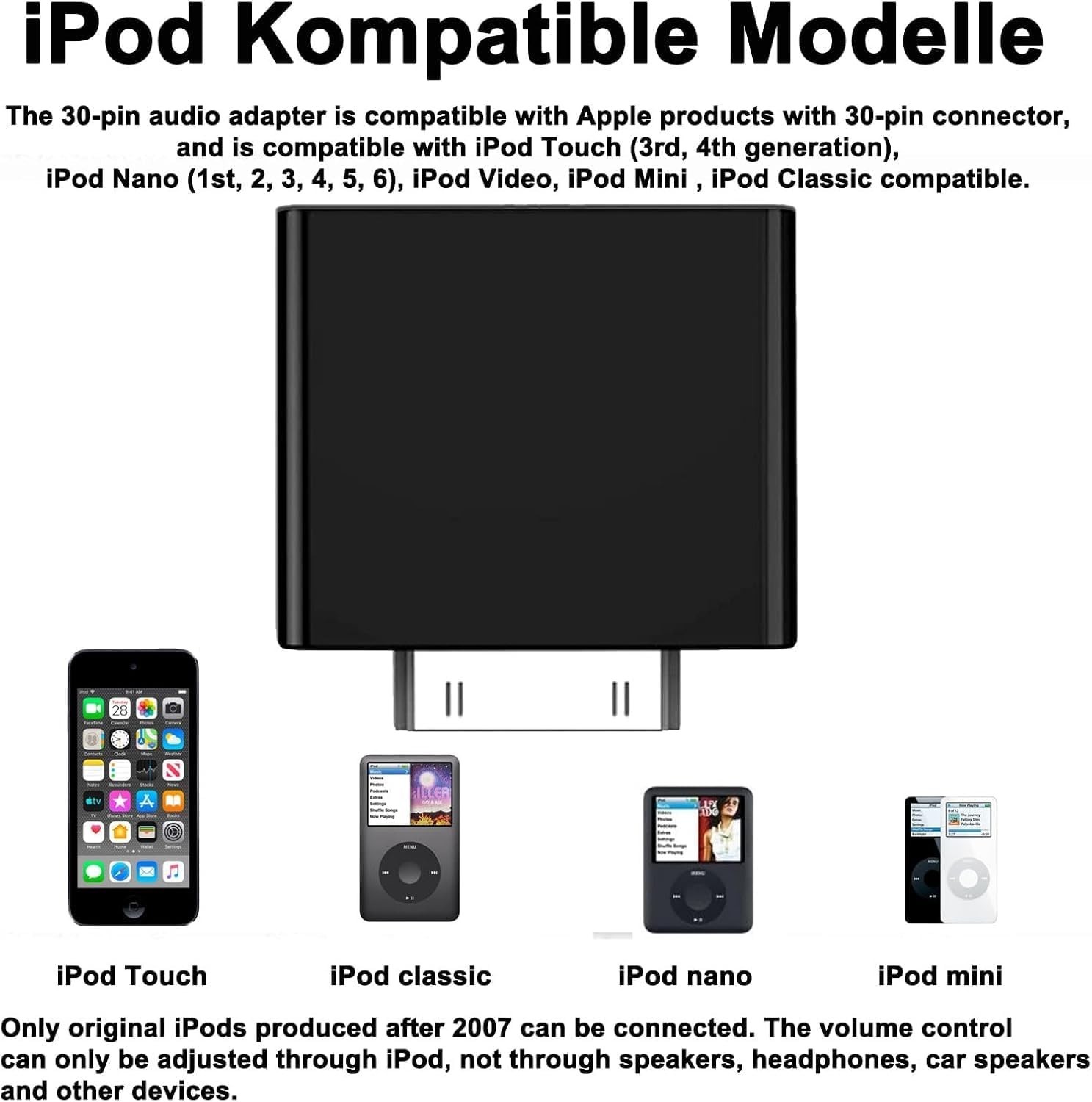 Bluetooth Transmitter Adapter for iPod Classic 160GB Nano Audio Connector Black