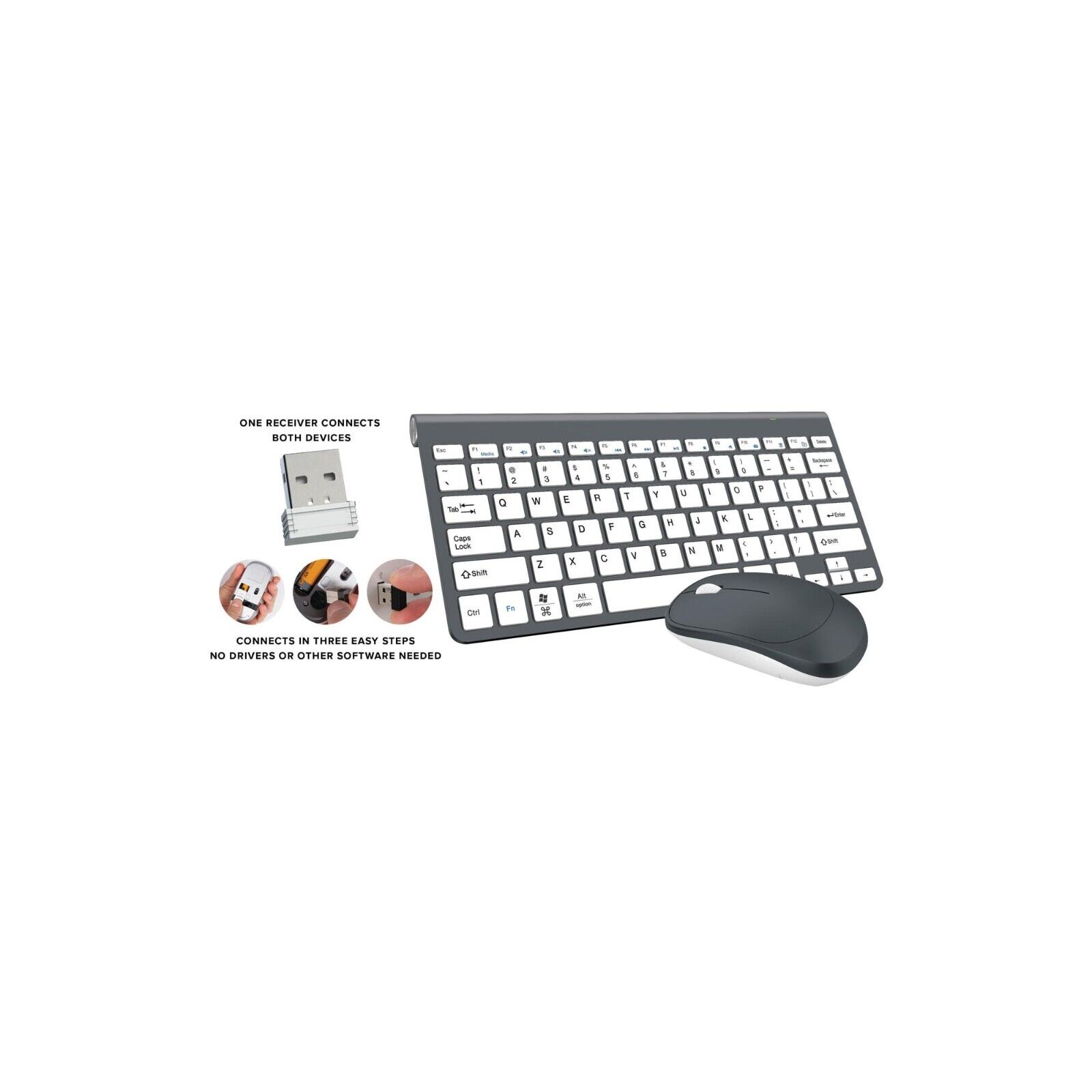 Cylo Wireless Touch Keyboard & Mouse Set Silver CHOOSE FROM DROP DOWN MENU BELOW