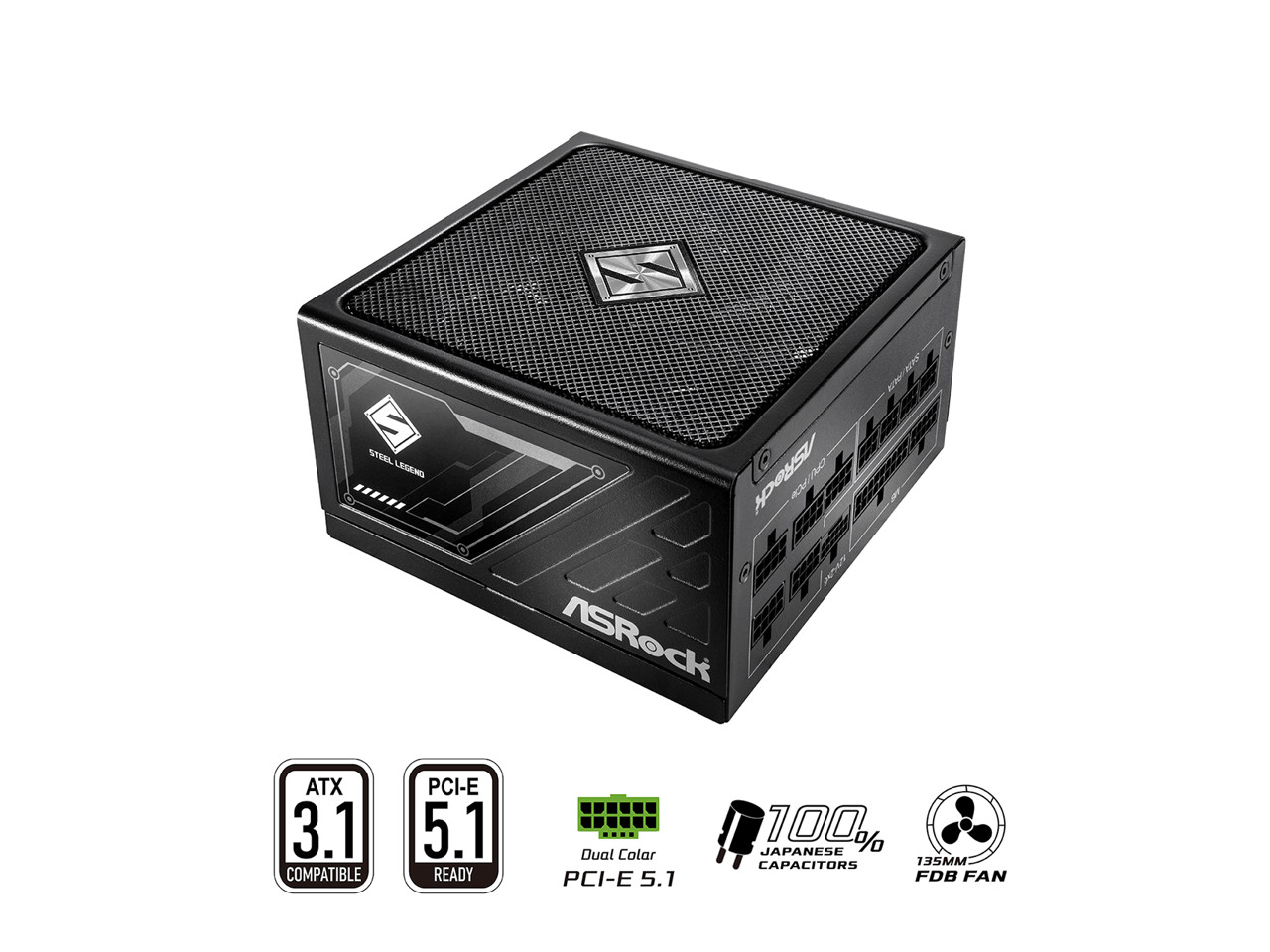 ASRock Steel Legend SL-850G 850W 80 PLUS GOLD & Cybenetics PLATINUM Full Modular