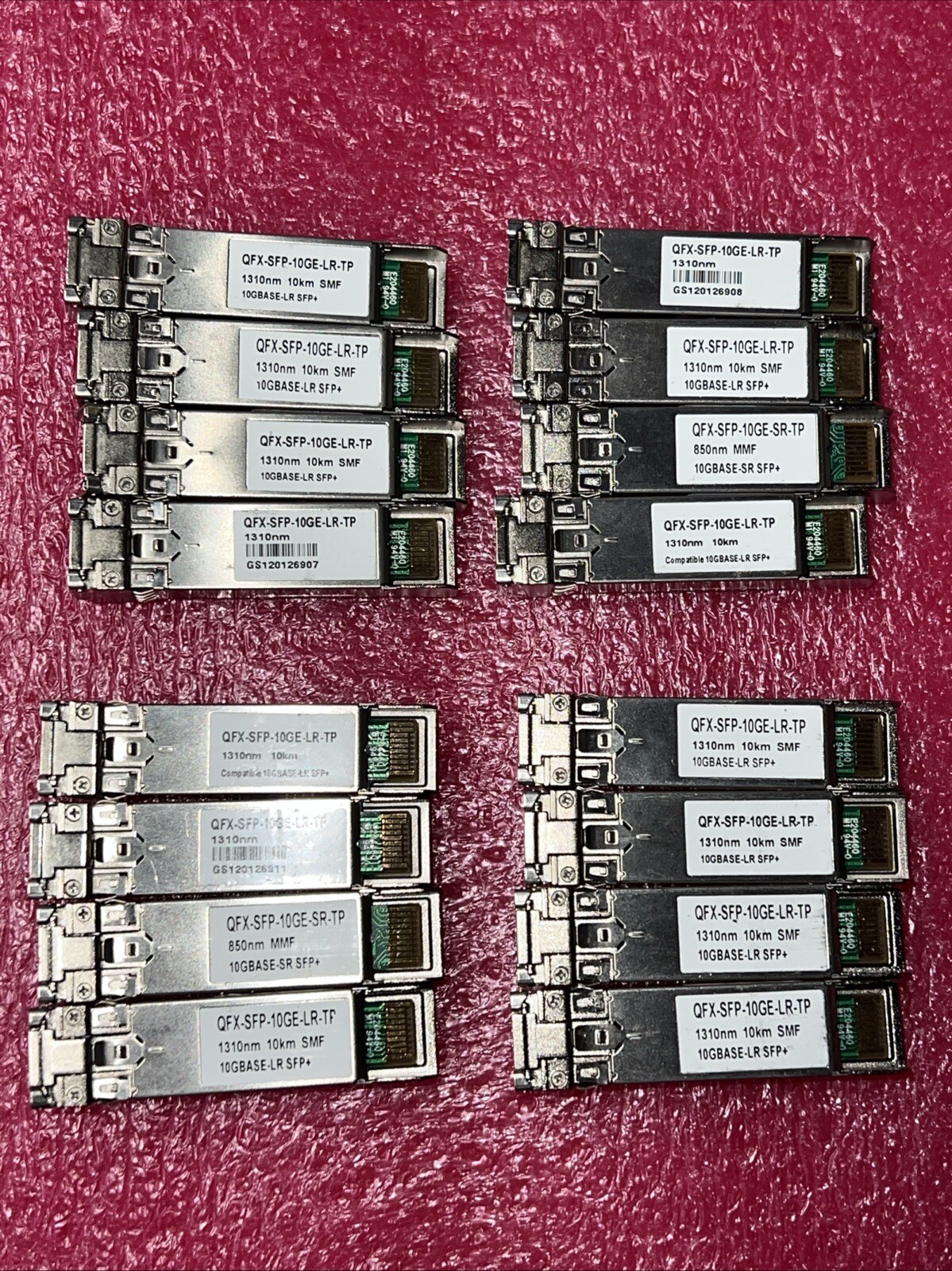 Lot 16) Generic 10GBASE-SR SFP+ 850nm MMF Transceiver Module QFX-SFP-10GE-LR-TP