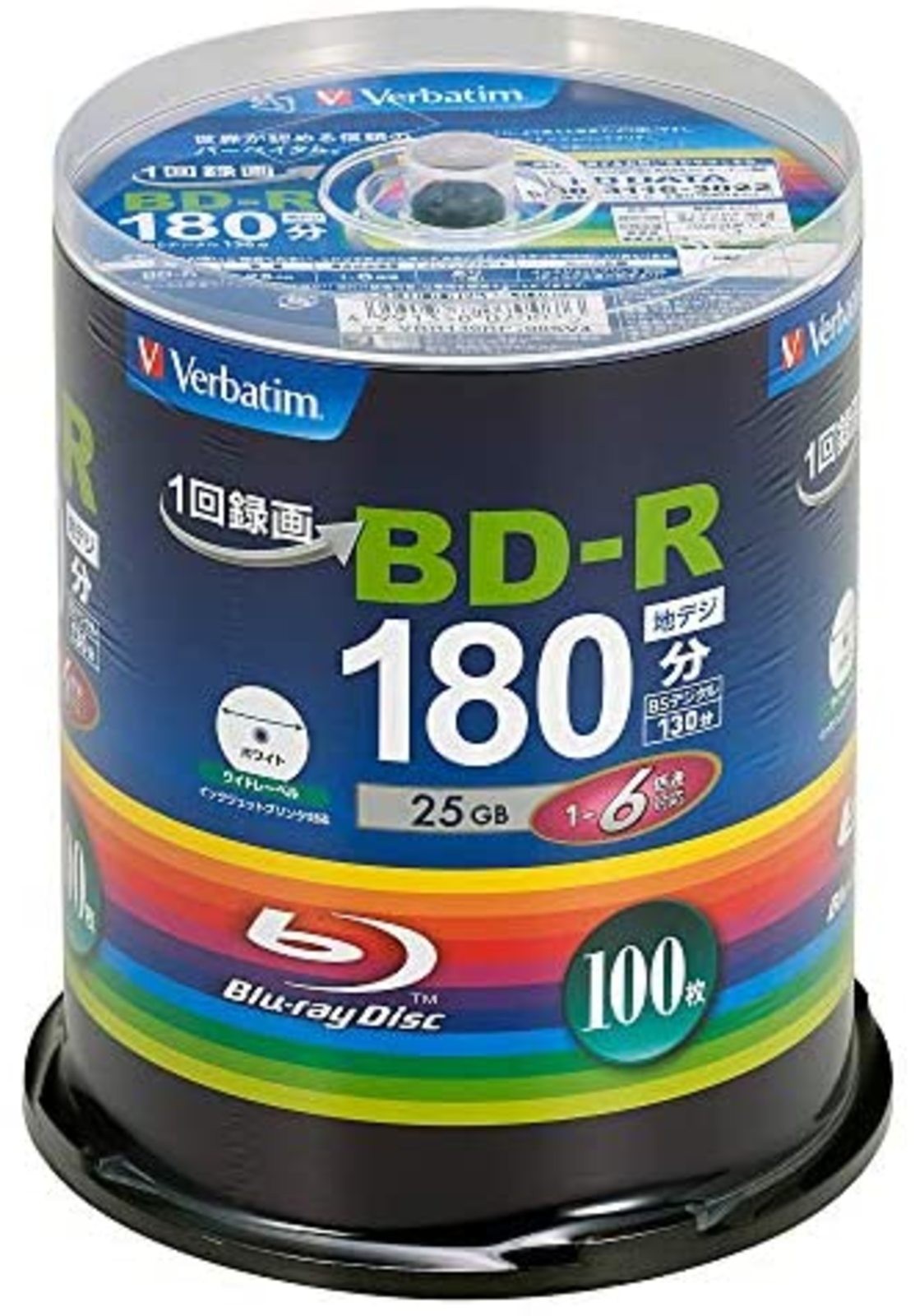 Verbatim Blu-ray Disc BD-R For one-time recording VBR130RP100SV4 25GB 100 sheets