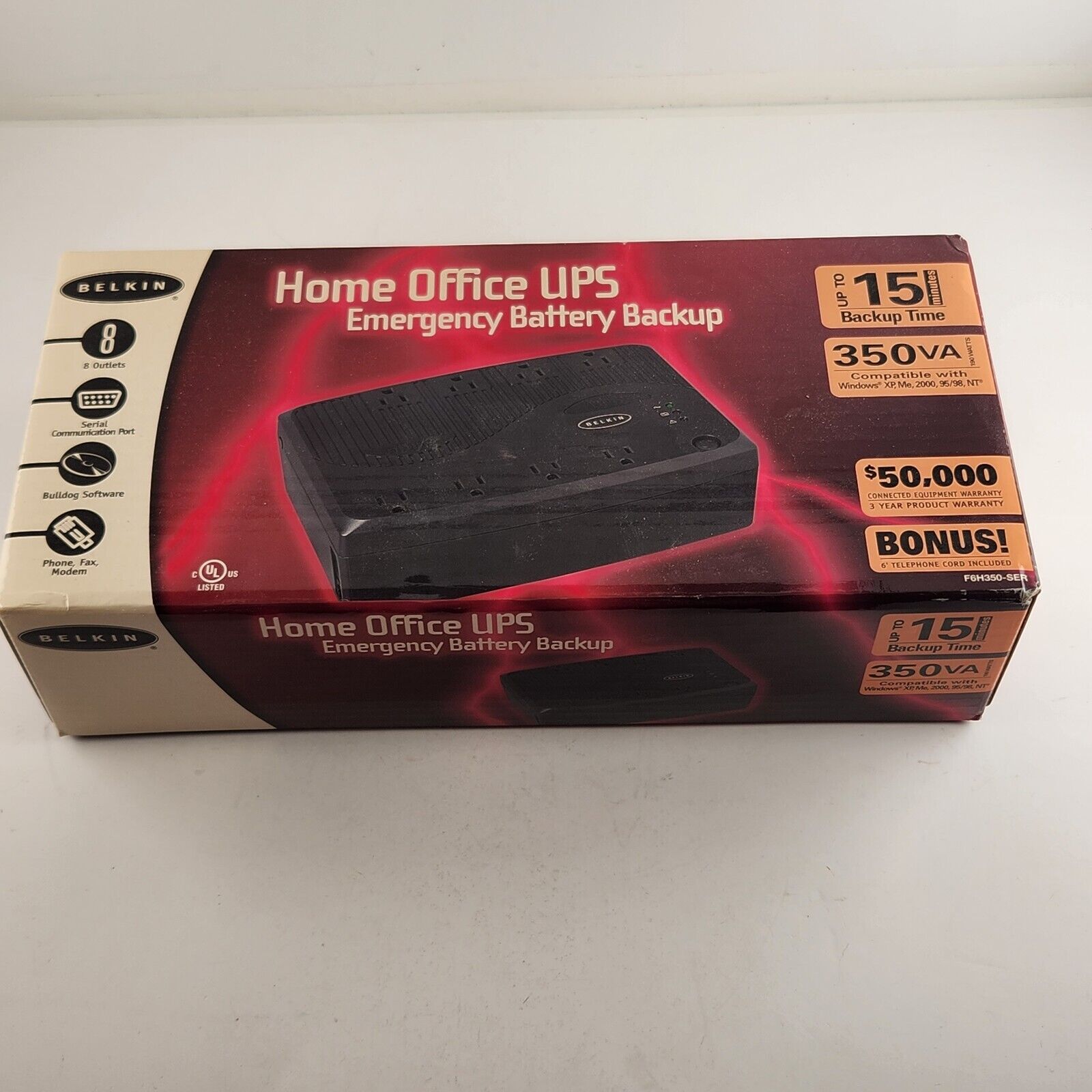 Belkin Home Office UPS Emergency Battery Backup 350VA Open Box NOS
