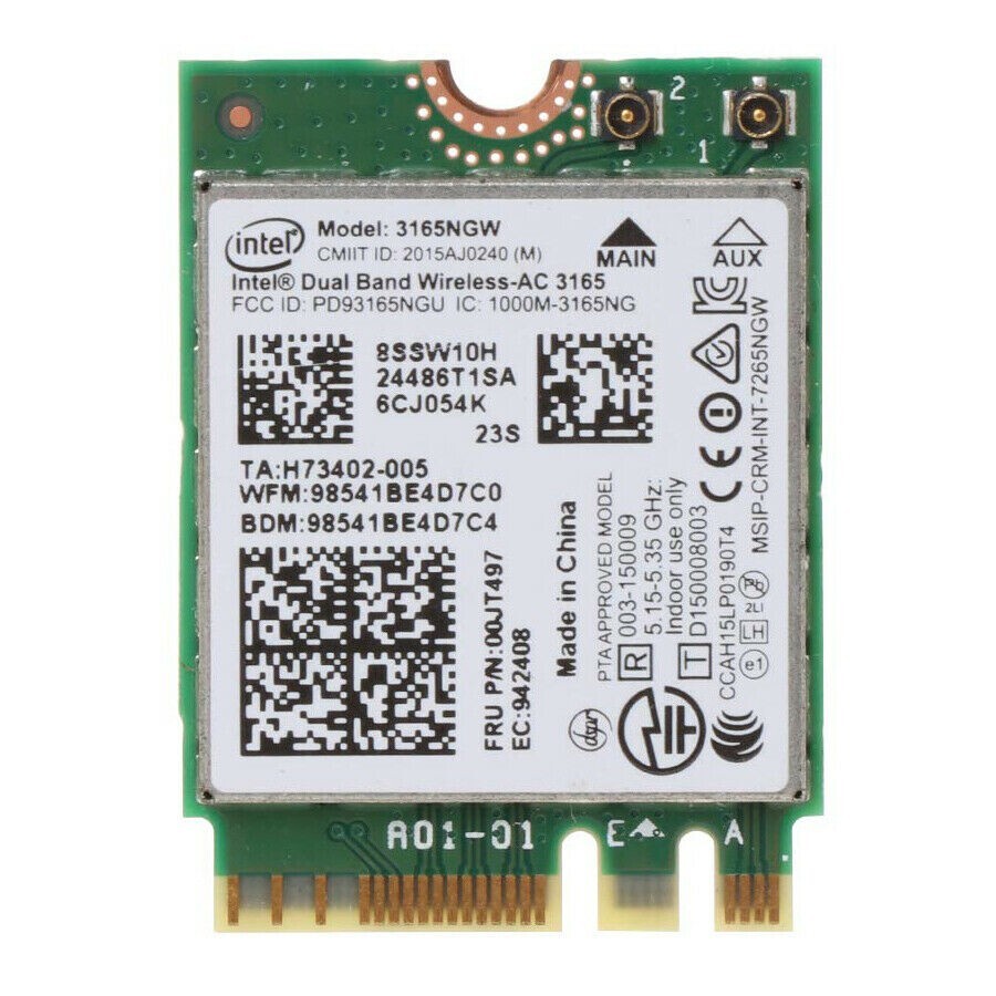 Intel 3165NGW 00JT497 Wireless Card for Lenovo IBM Dual Band WiFi Bluetooth 4.2