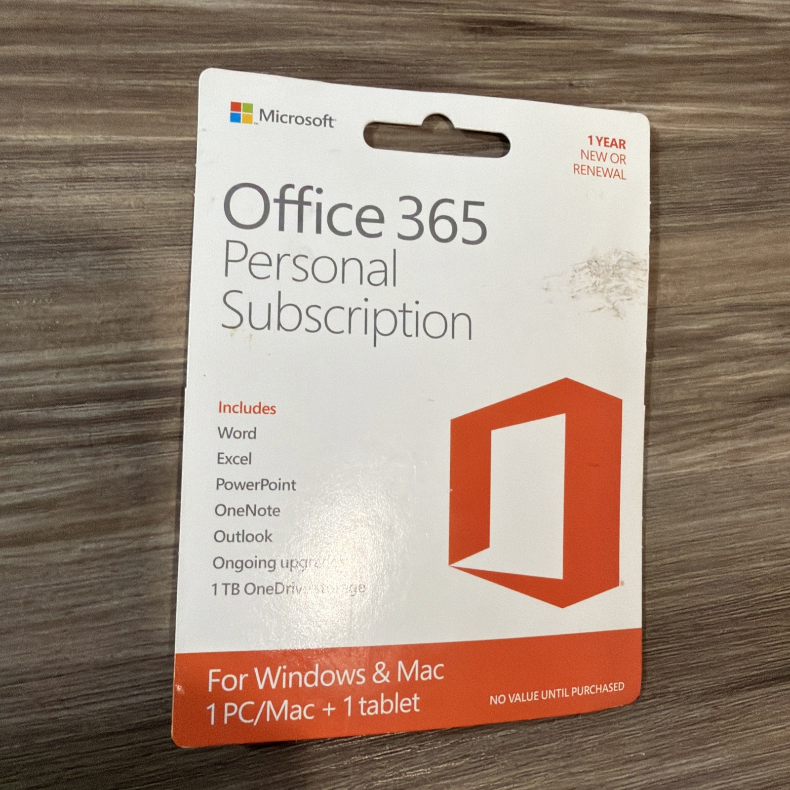 Microsoft Office 365 Personal English 1 Year 1 User Code.  New