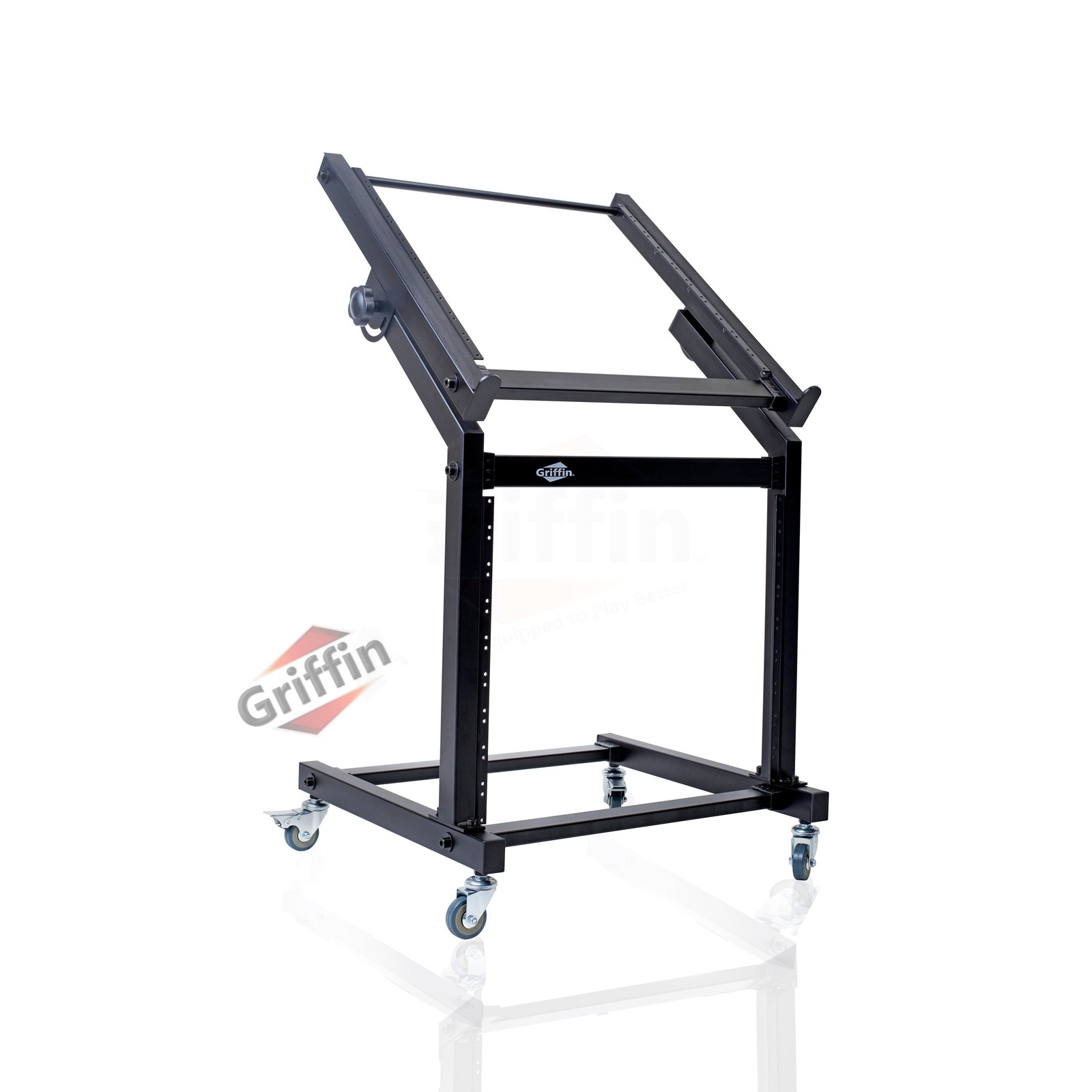 GRIFFIN Rack Mount Stand - Music Studio Recording Mixer Cart Rail Gear Holder