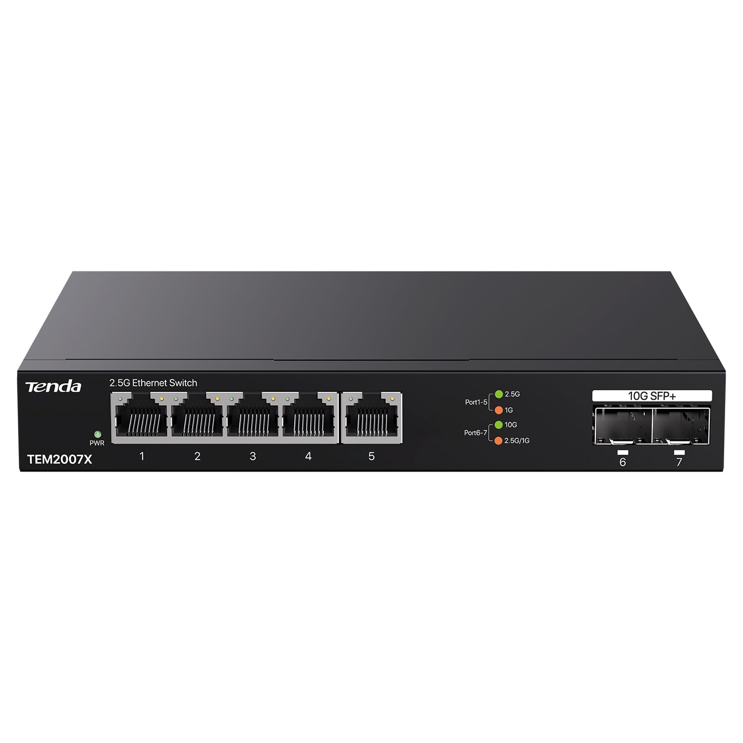 2.5Gb Switch, 7-Port Ethernet Switch, 5 x 2.5G Ports + 2 x 10Gb SFP+ Slots, 5...