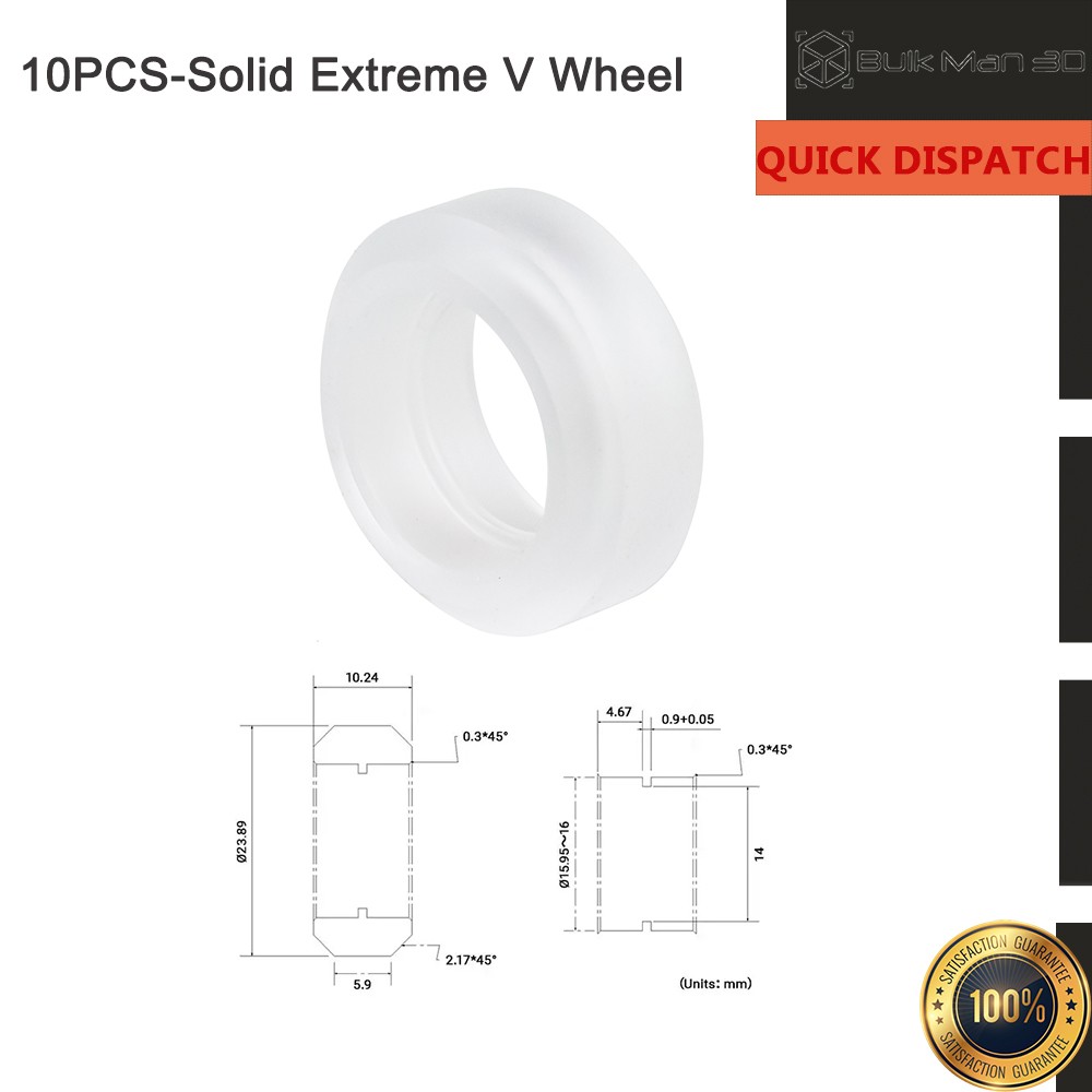 10PCS Xtreme Solid V Wheel for 2020 2040 4080 V-Slot Compatible with Openbuilds