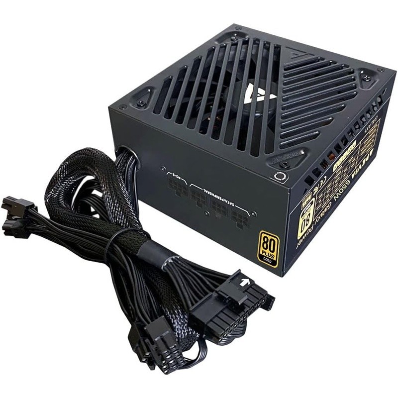 650W Semi-Modular ATX Power Supply 80 Plus Gold Quiet Fan Reliable Power New