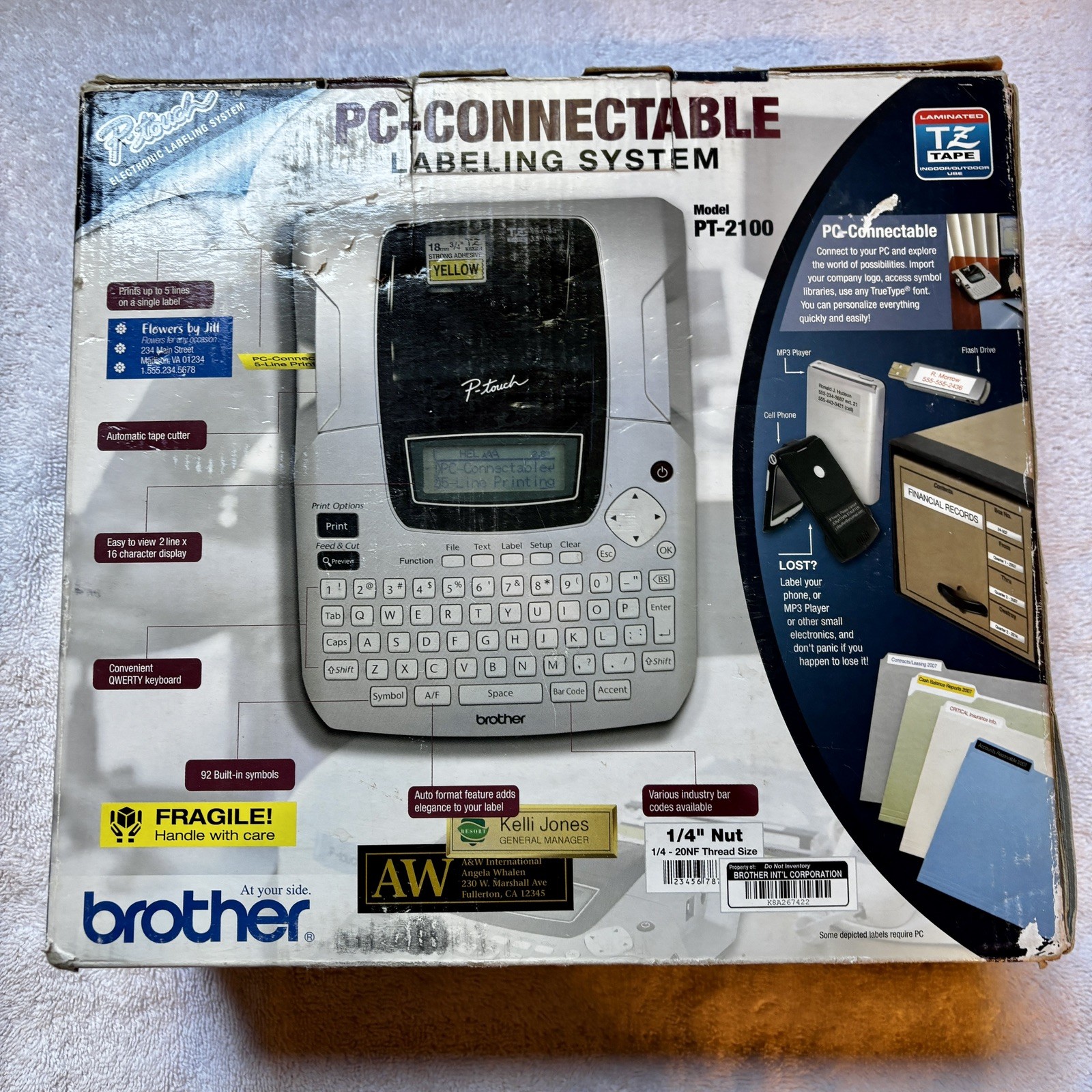 Brother P-Touch PT-2100 PC-CONNECTABLE LABELING SYSTEM Printer RARE Lightly Used