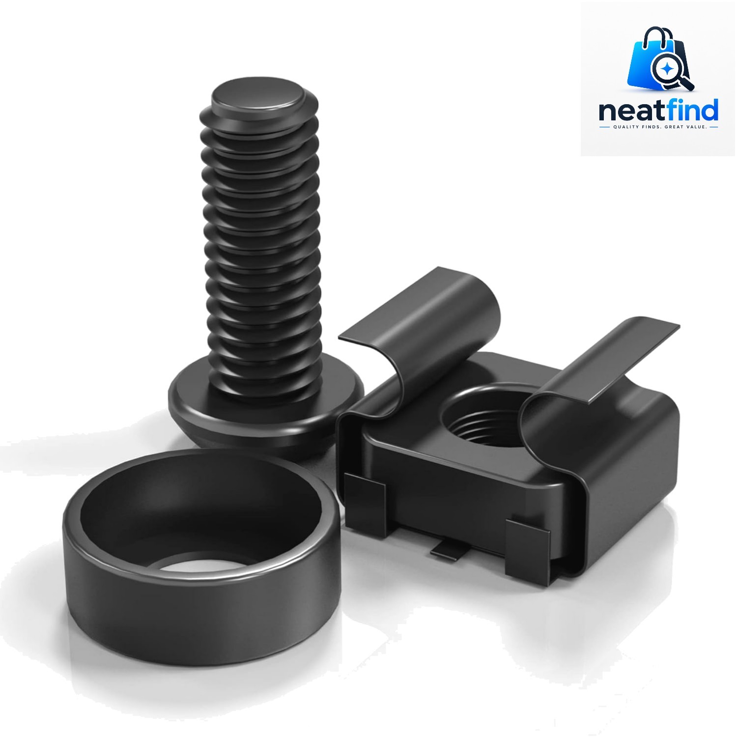 50 Pcs M6 Cage Nuts and Screws with Self-Locking Ties - Durable & Eco-Friendly