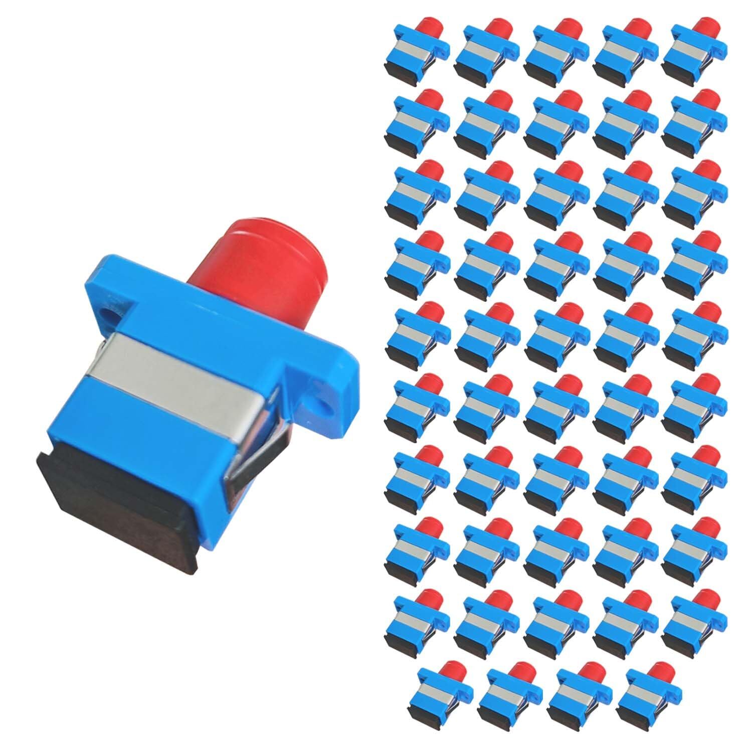 50Pcs SC to FCConverter Couplers Single Mode, Simplex Fiber Optical Adapters ...