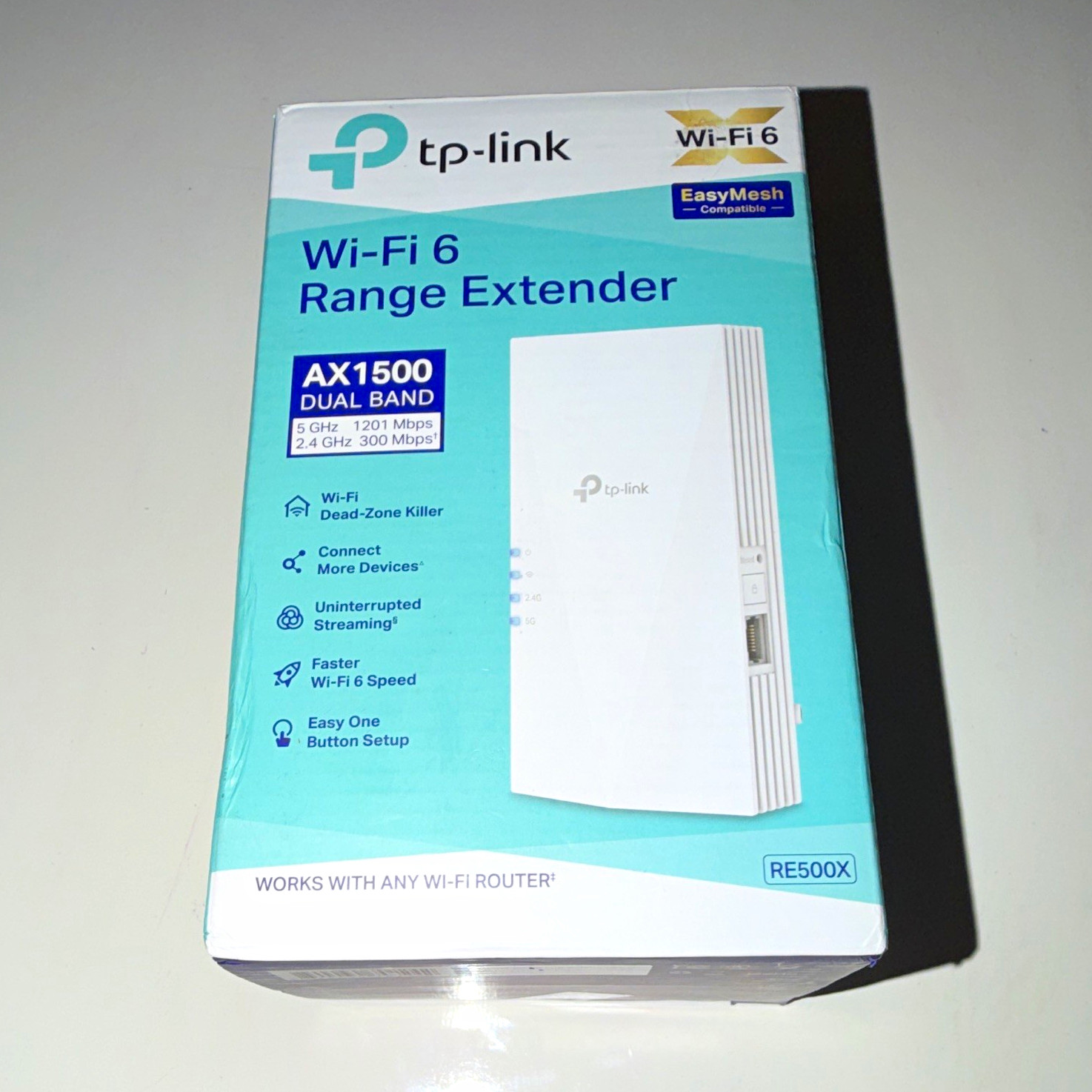 TP-Link RE500X AX1500 Wi-Fi 6 Dual-Band Range Extender EasyMesh WPS