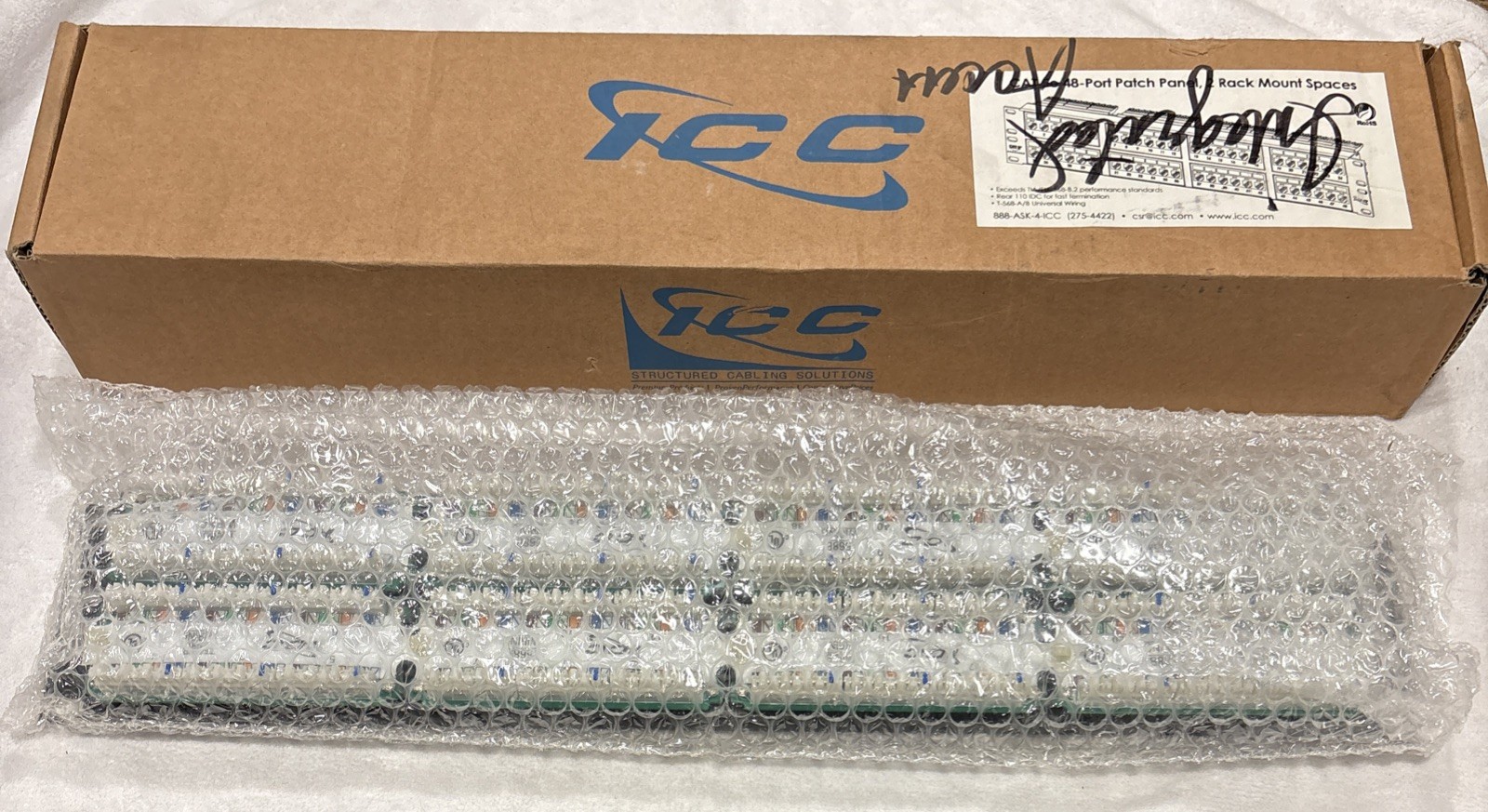 ICC ICMPP0485E CAT5e Patch Panel 48-Port 2 RMS Rack Mount Space NEW