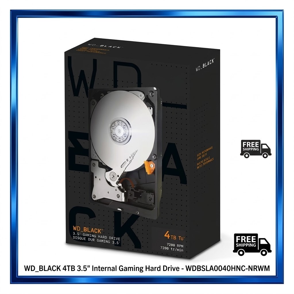 WD BLACK 4TB 3.5 Inch Gaming Hard Drive 7200 RPM SATA WDBSLA0040HNC-NRWM HDD New