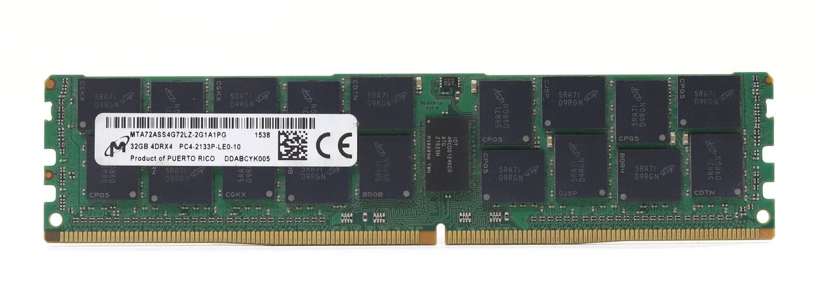 Micron 32GB 4DRx4 PC4-2133P ECC Load Reduced  Server RAM P/N: MTA72ASS4G72LZ-2G1