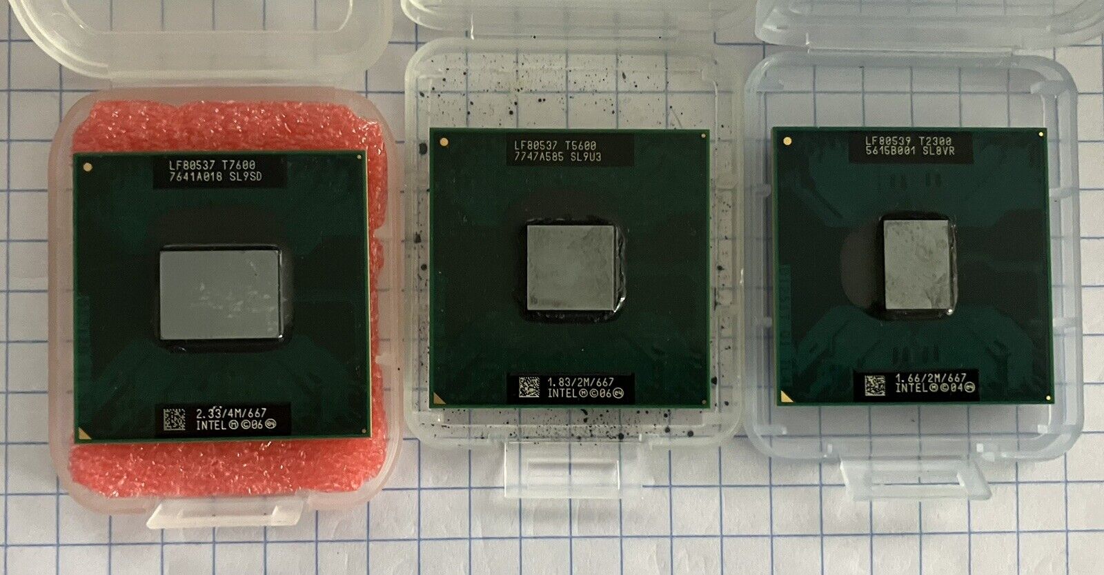 Lot Of 3 Vintage Intel Core Mobile Processors