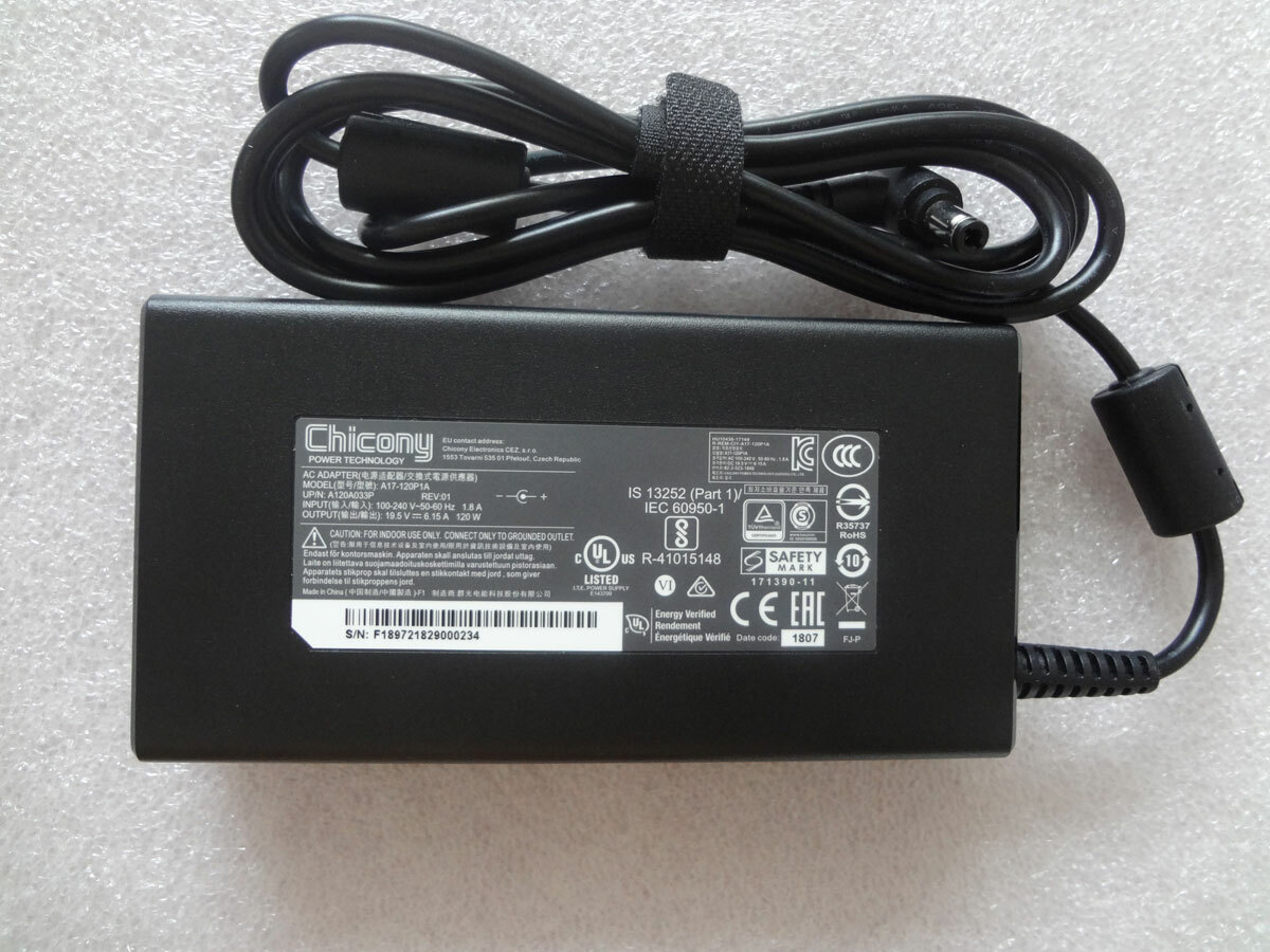 MSI GF63 Thin 9SC-649US MS-16R3 Power Supply Chicony 120W Slim Charger Adapter