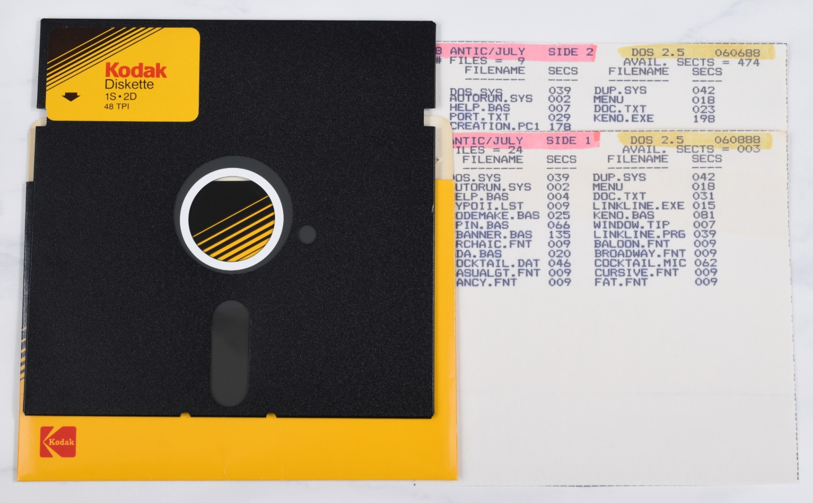 Vtg Kodak Computer Floppy Disk-Collectible, Untested, As-Is (Atari Antic Jul 88)