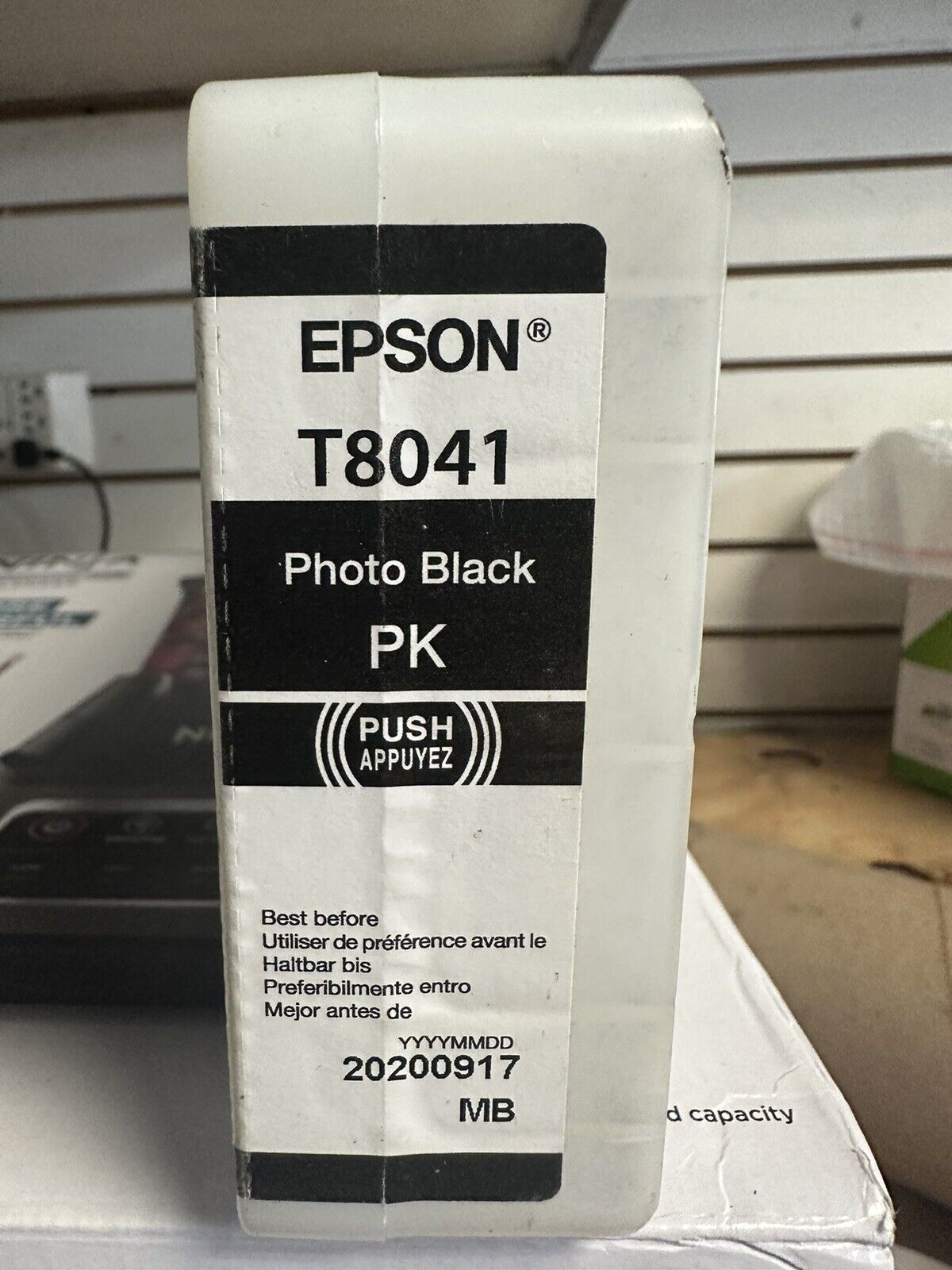 Genuine Sealed Exp 2020 Epson T8041 Photo Black Ink Cartridge SureColor 700mL
