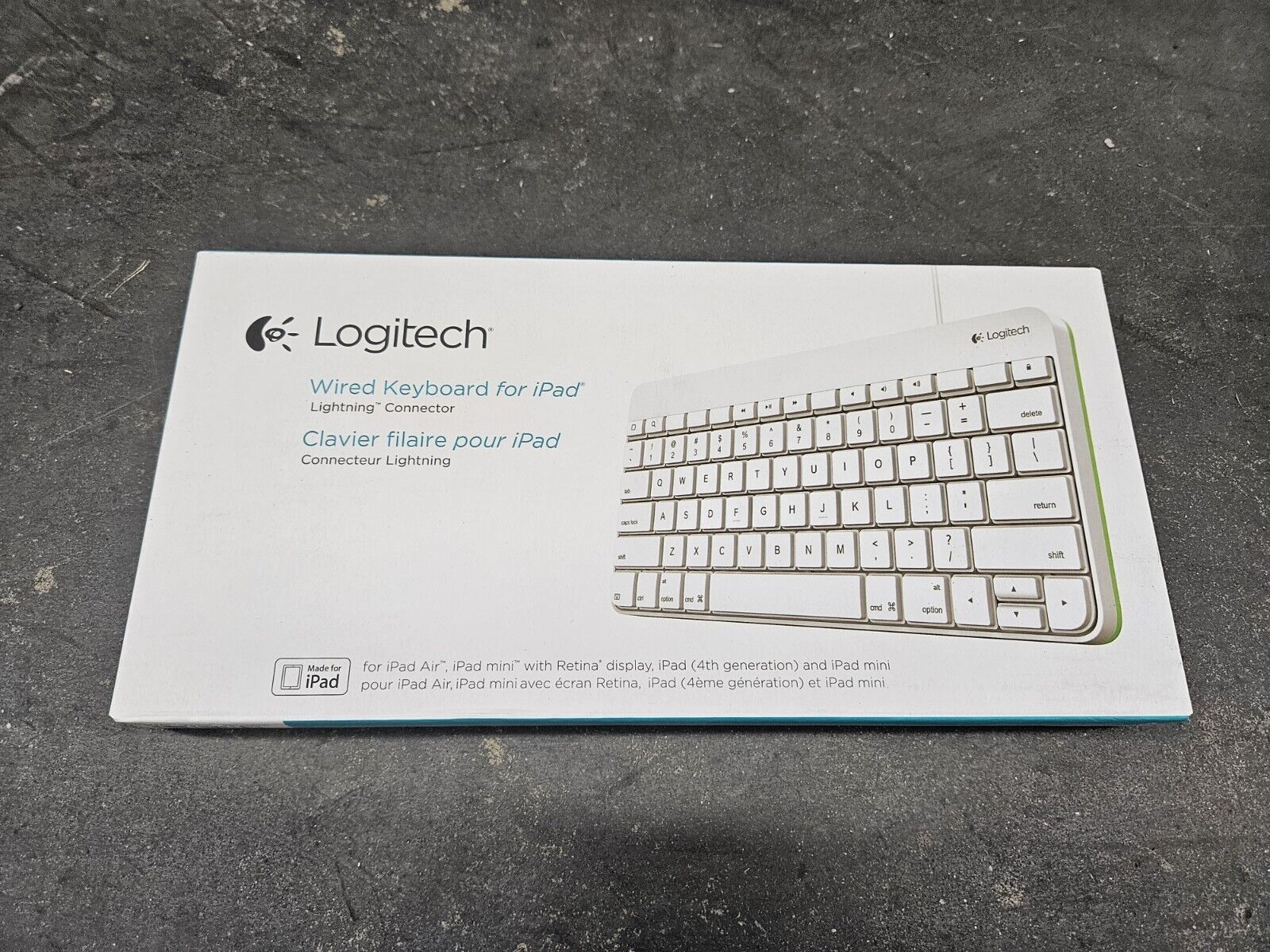 Logitech 920-006341 Wired Keyboard With Lightning Connector for iPad NEW