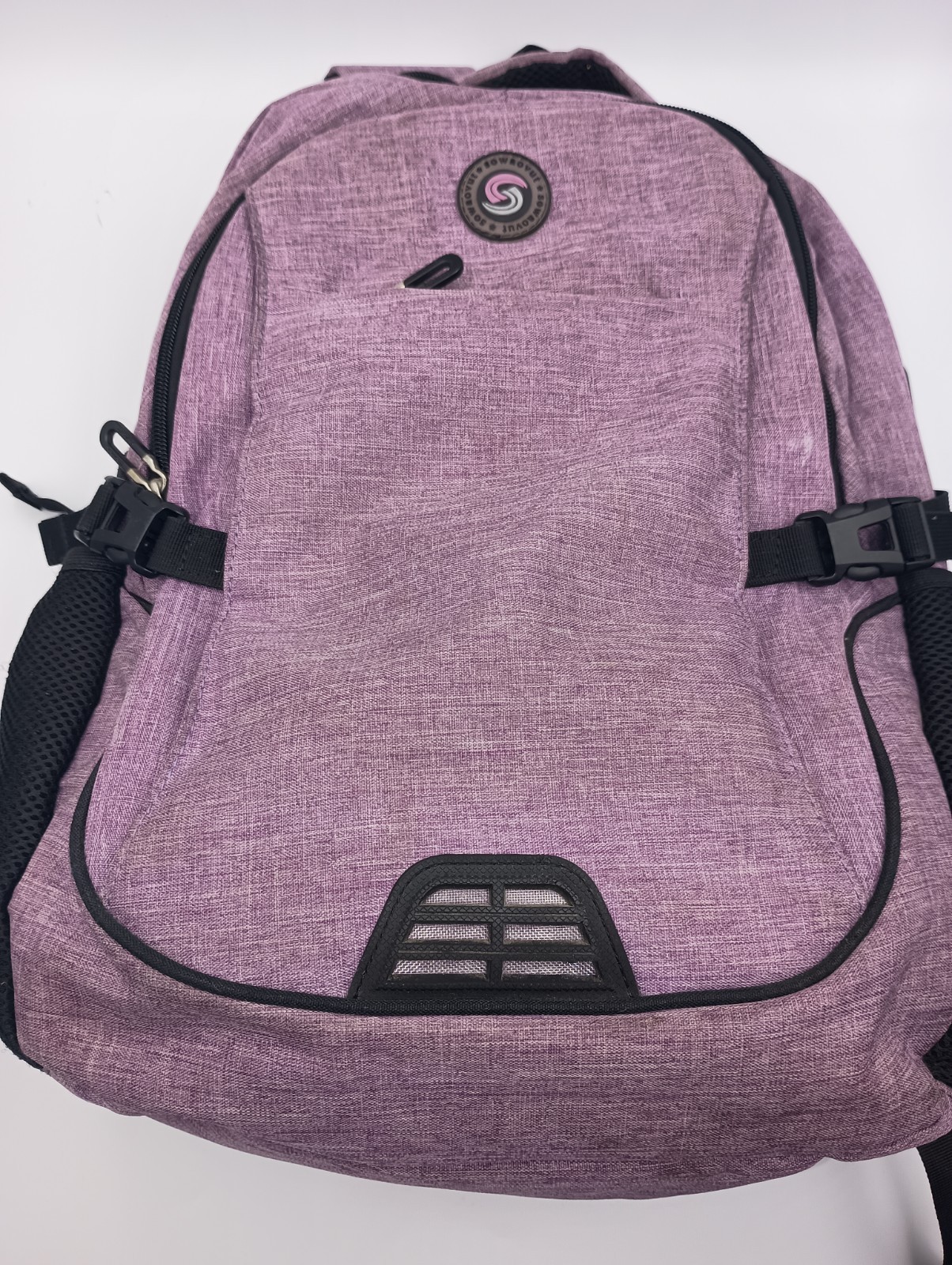 SOWAOVUT 15" Purple Backpack USB Port Daypack Waterproof Business Travel Bag 
