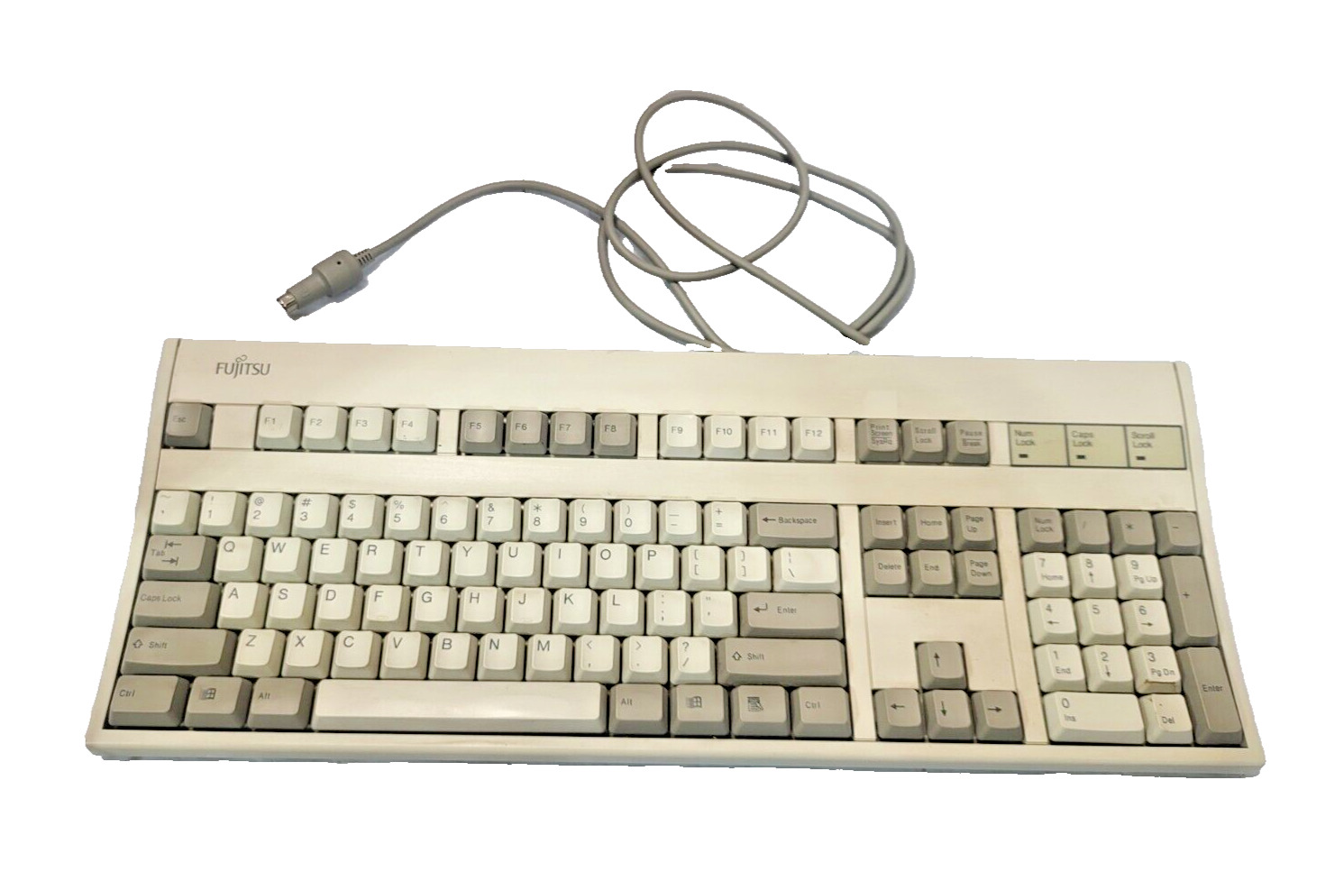 Rare Vintage Fujitsu FKB8720 N860-8725-T501 Machinal PS2 Qwerty Wired Keyboard