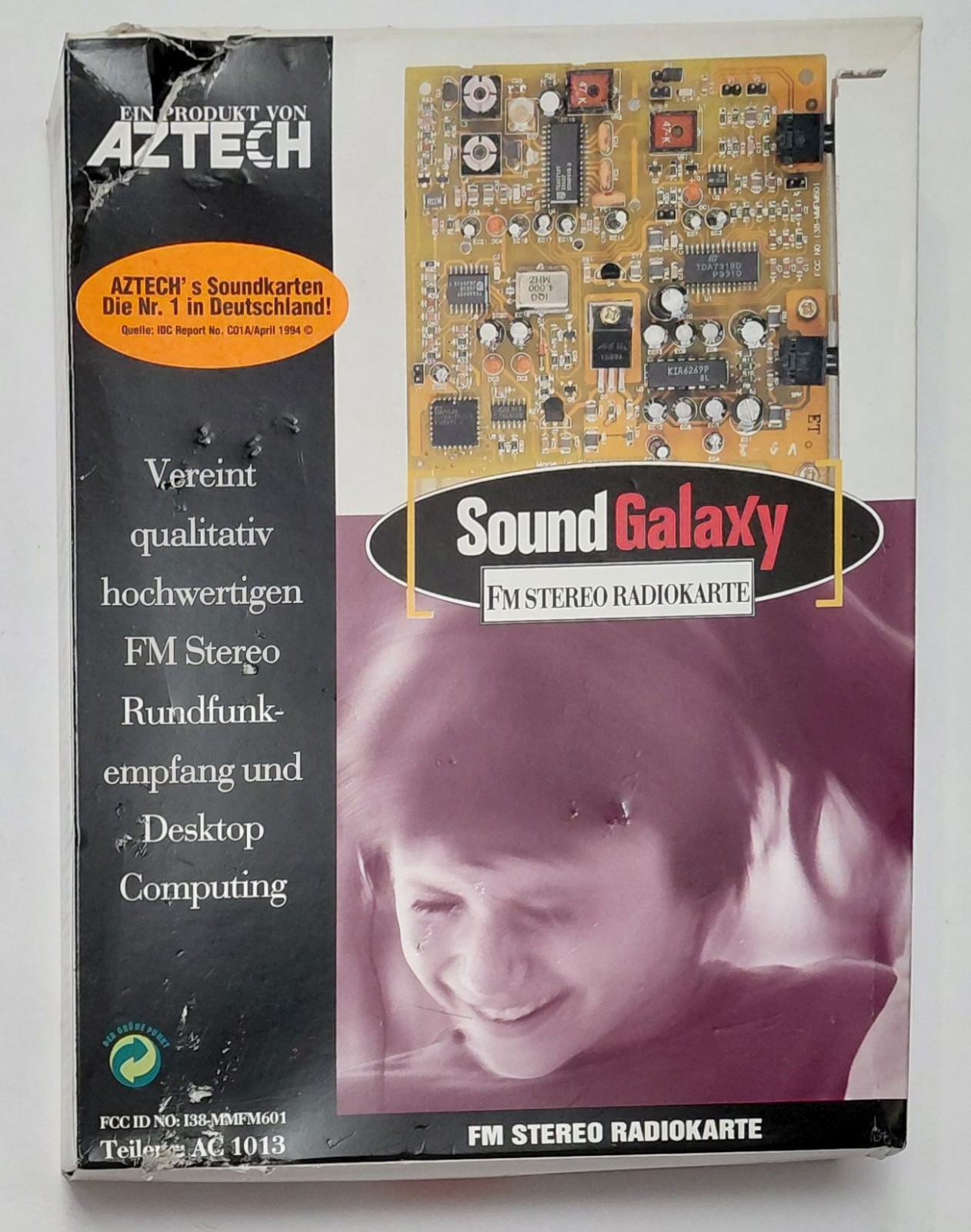 Aztech Sound Galaxy FM Stereo ISA Radio Card (I38-MMFM601, Retro, 1994, Original Box)