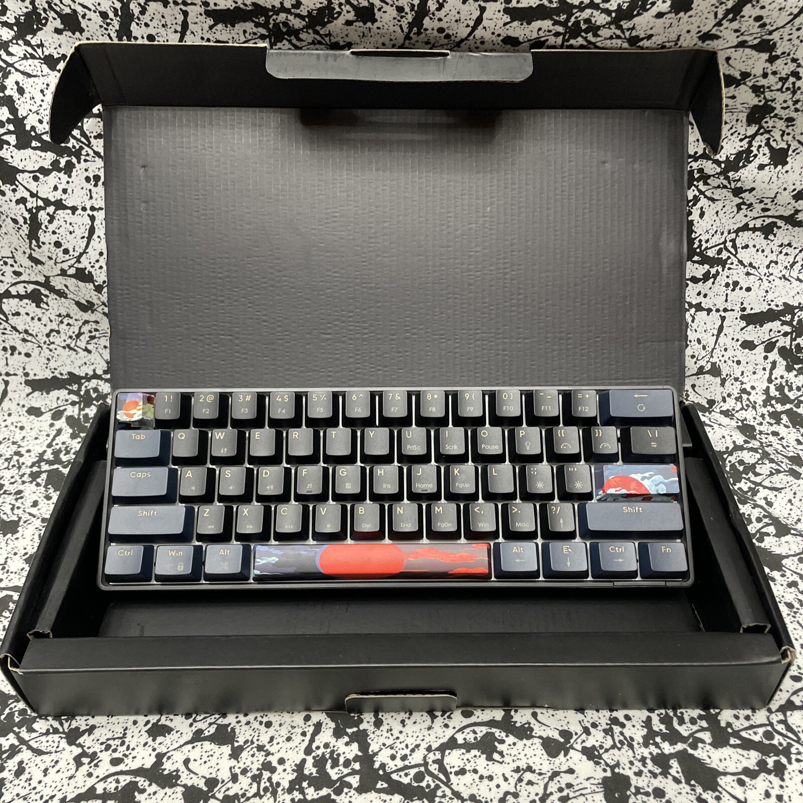 SURMEN Mechanical Gaming Keyboard Lighted Japanese Sun Black GS61 Wired Open Box