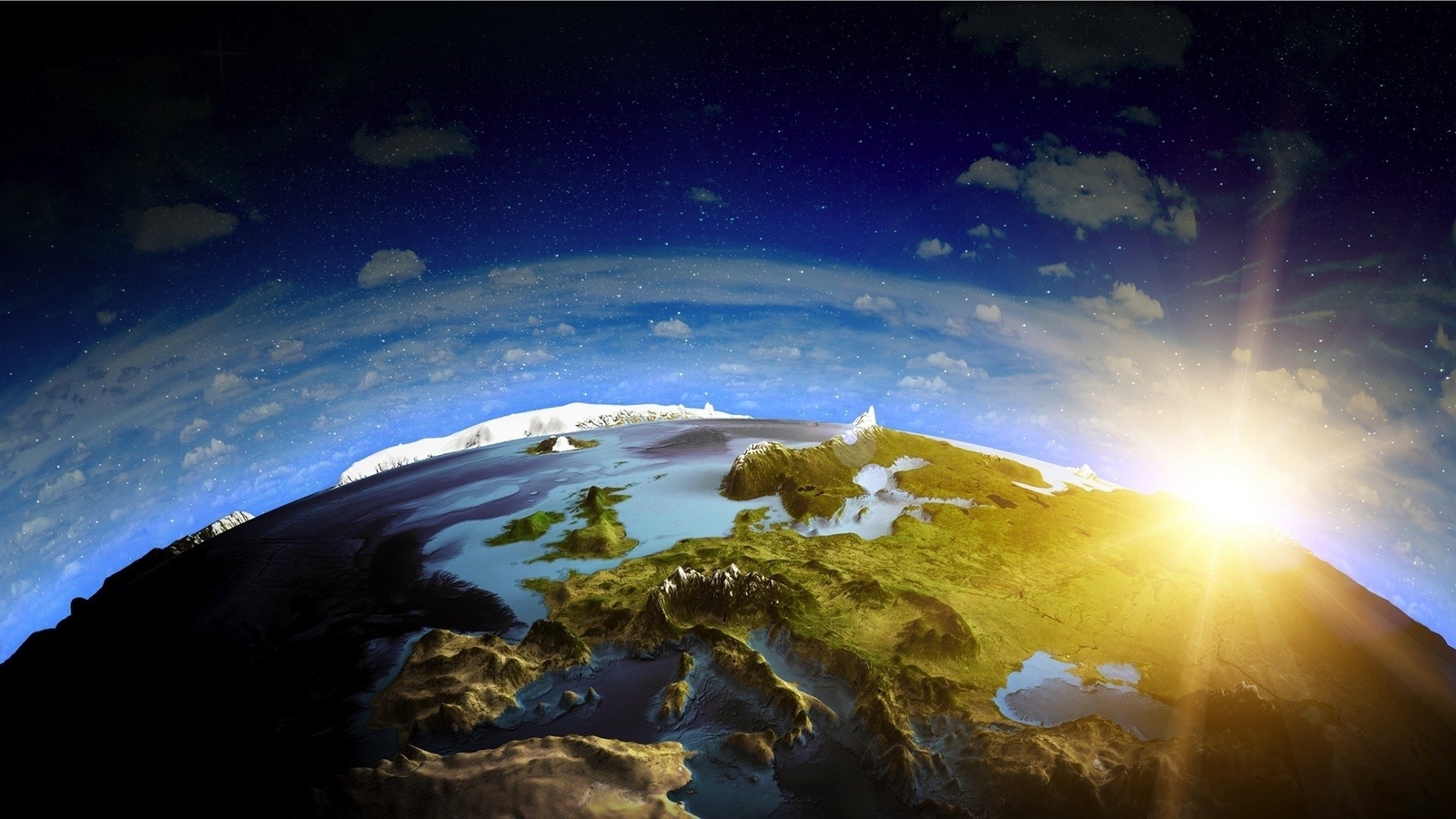 Landscape europe world planet earth space Custom Gaming Mat Desk