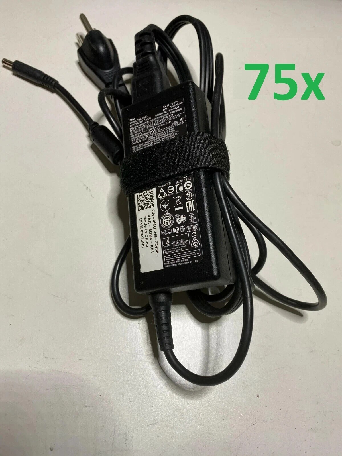 75x Genuine DELL 19.5V 3.34A 65W AC Adapter Charger G6J41 43NY4 GG2WG SMALL