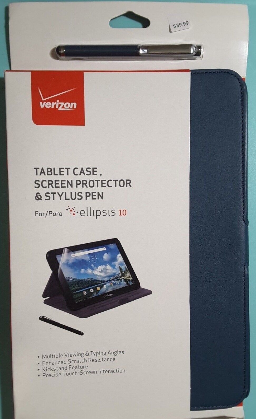 Verizon Folio CASE Screen Protector Stylus Pen Accessory Bundle For Ellipsis 10 
