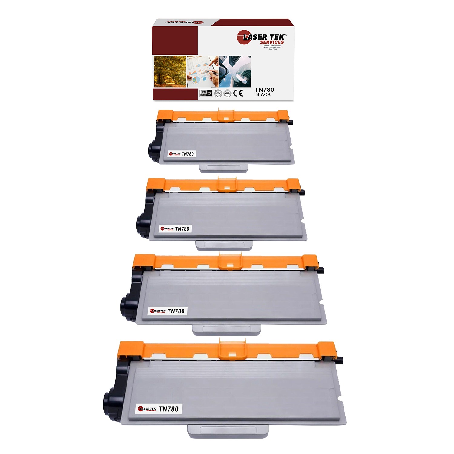 4Pk LTS TN-780 Black Hi-Yield Compatible for Brother HL6180DW 6180DWT Toner