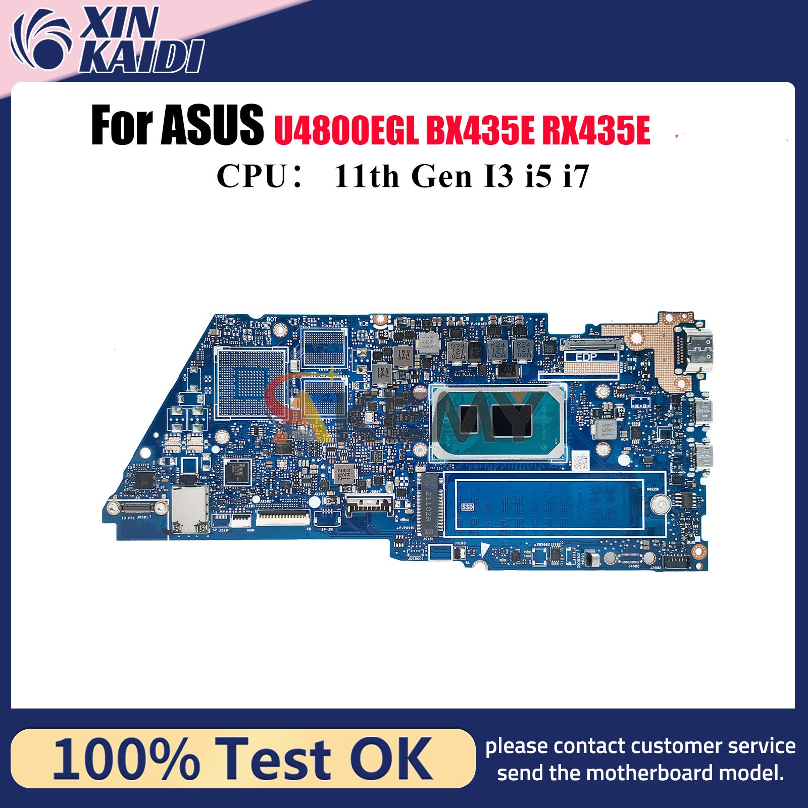 UX435EA Motherboard For ASUS BX435E RX435E UX435EG U4800EGL Mainboard W/CPU