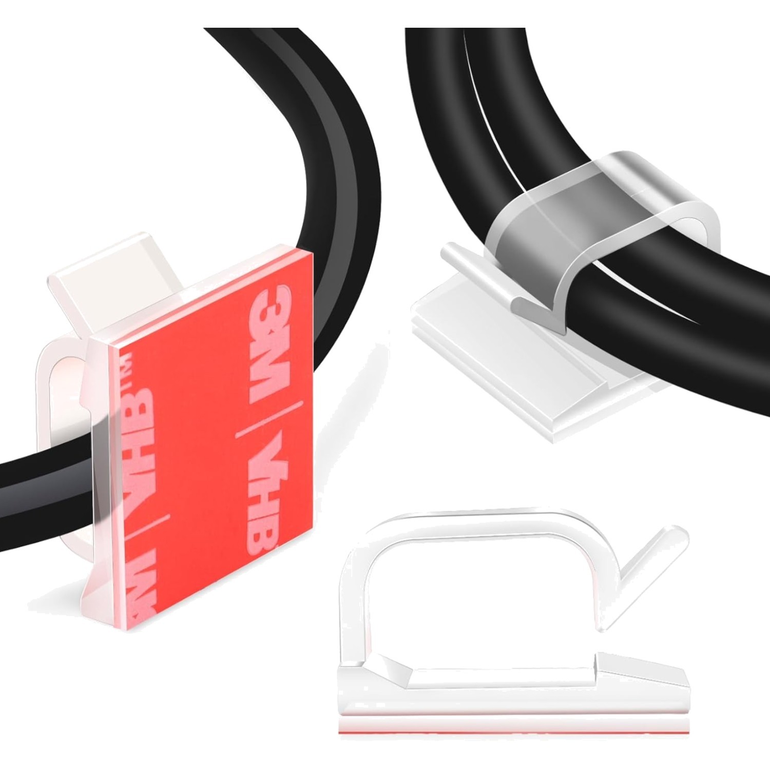 3/4” Adhesive Cable Wire Clips Clear 120PCS, Outdoor Christmas Light Clips, C...