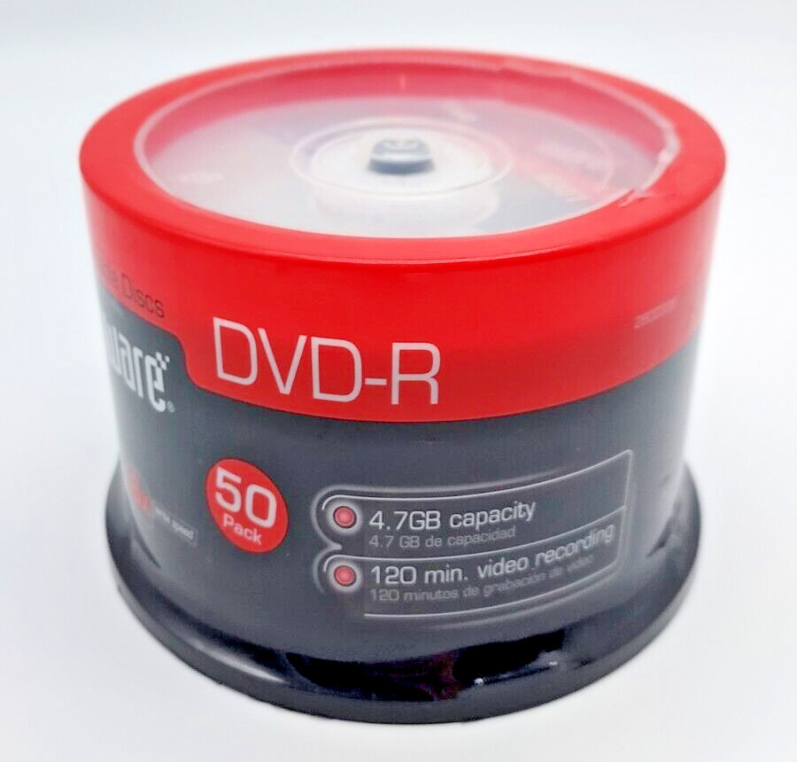 50-Pack Spindle Gigaware DVD-R 120Min VIDEO 4.7GB DATA 16X Speed Blank Discs NEW