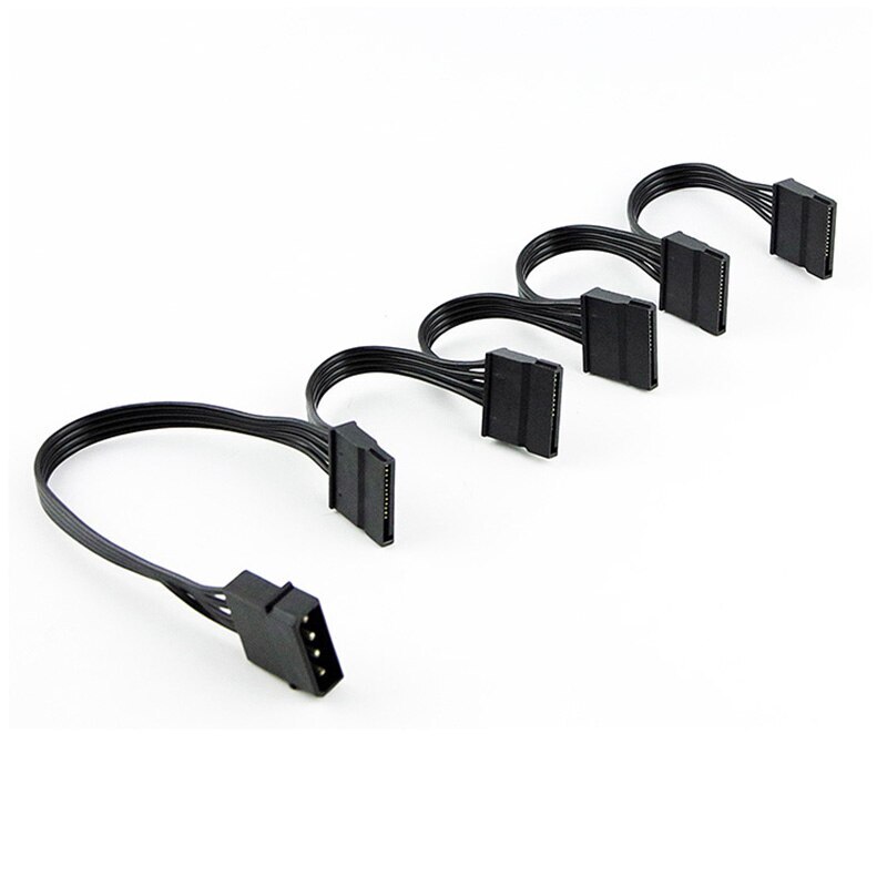 2pcs 1 SATA/1 IDE To 5x SATA 4pin Molex 15pin SSD for Mining 18AWG Black
