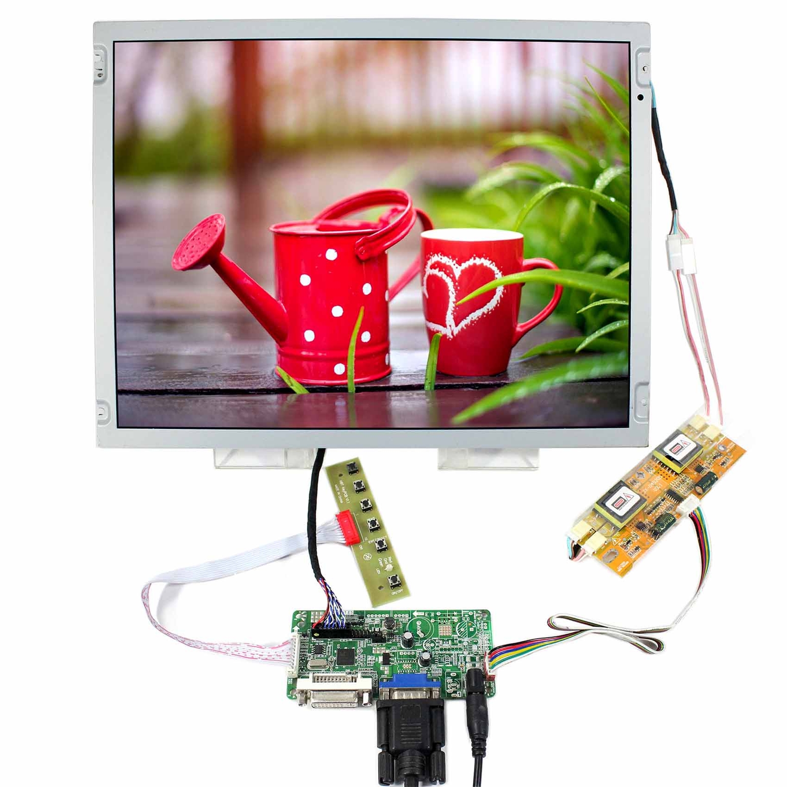 DVI VGA LCD Controller Board With 15inch LQ150X1LW73 1024X768 LCD Screen