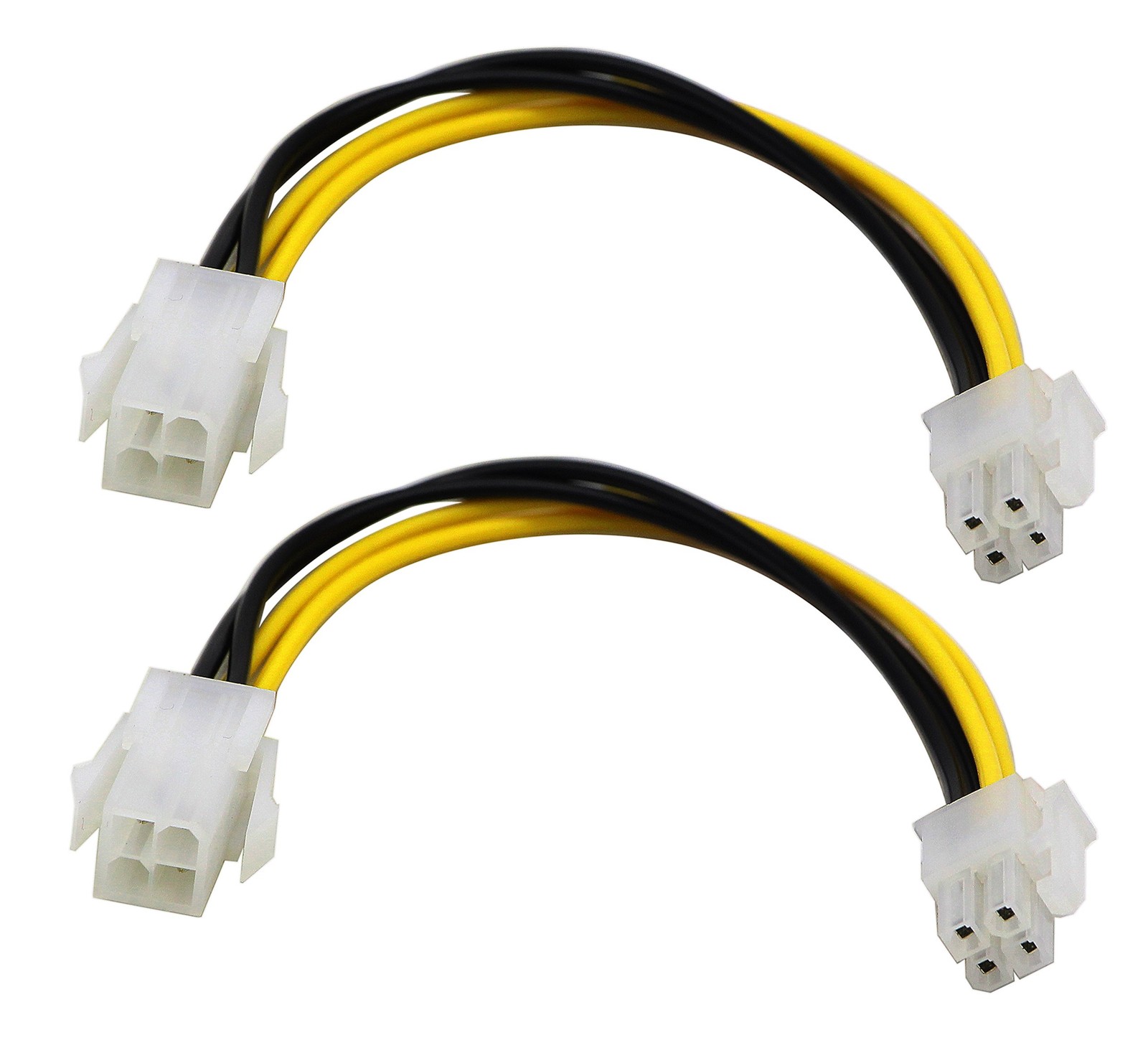 2pack 4pin Molex M/f Sata Cable Atx 12v Power Supply 4pin Cpu Male To Female C
