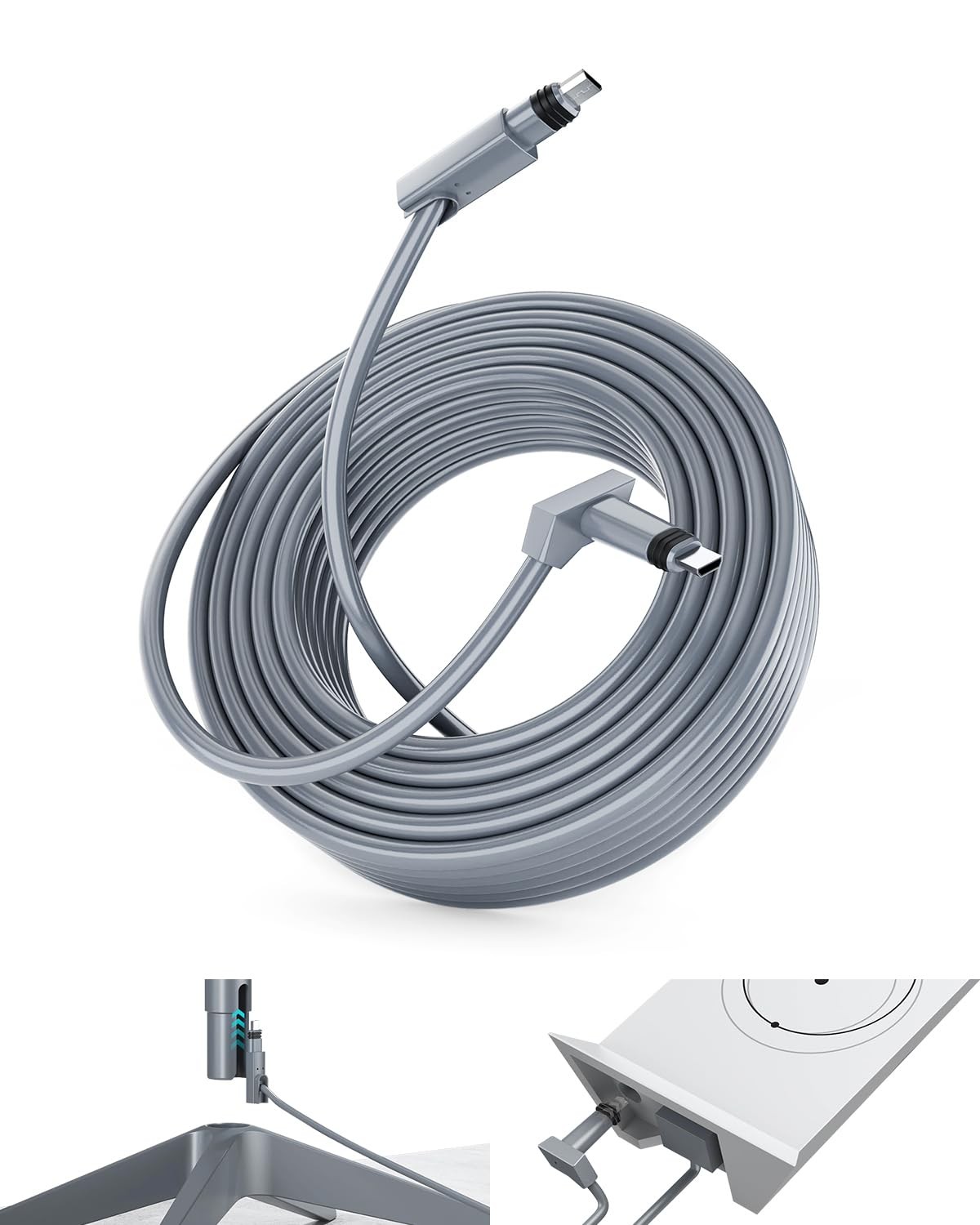 150FT Starlink Gen 2 Extension Cable Waterproof Durable Gray Satellite V2