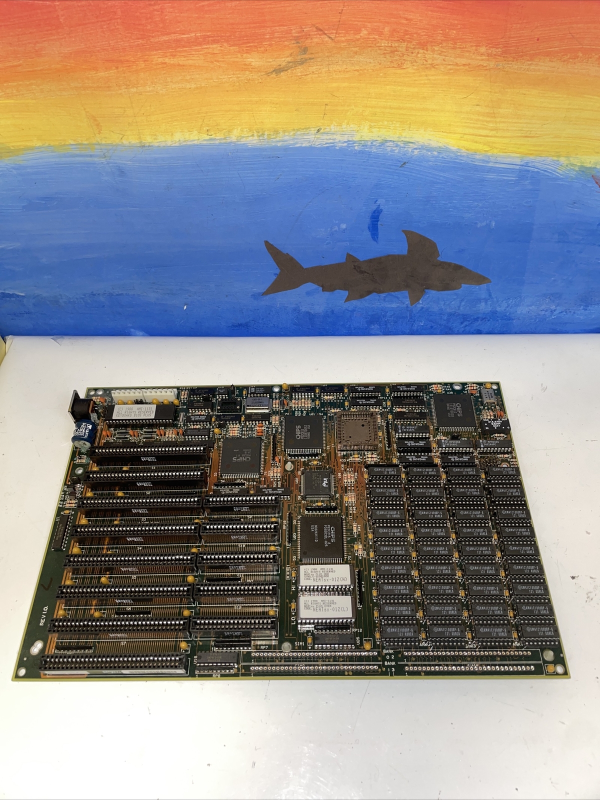 Vintage NEAT 80386 SX motherboard 386 processor 4MB Ram 1988 AMI-1311