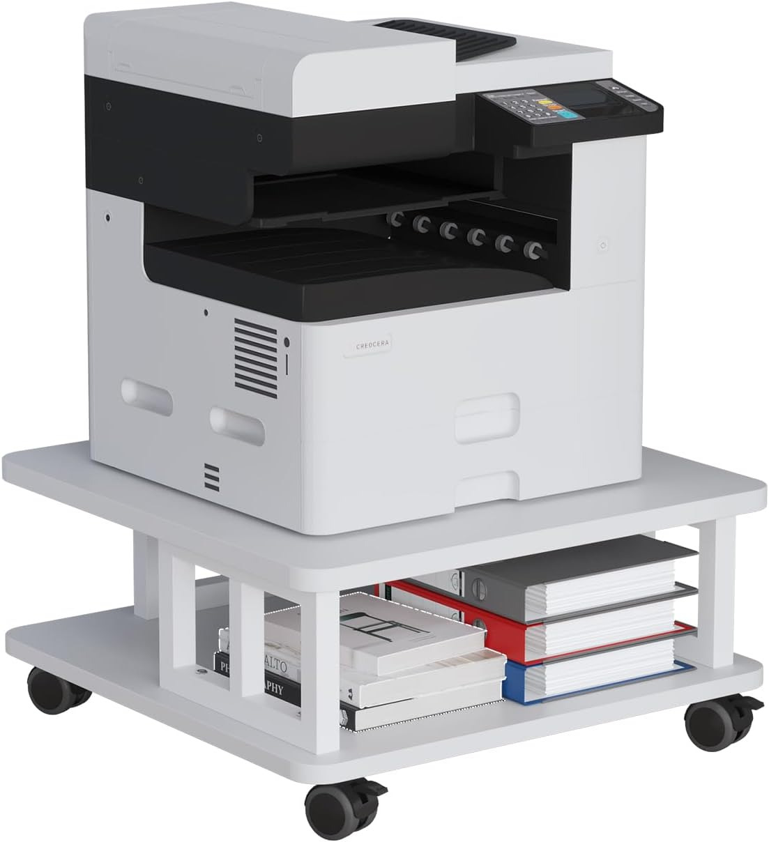 Mobile Printer Stand, 2-Tier Large Printer Shelf for Laser 3D Printer Office Mac