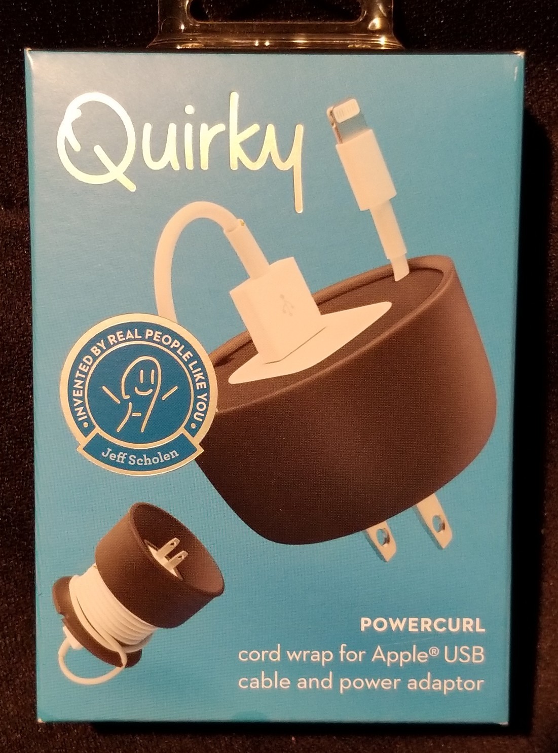 BNIB ~ Quirky POWERCURL for Apple USB Cable & Power Adaptor ~ BLACK