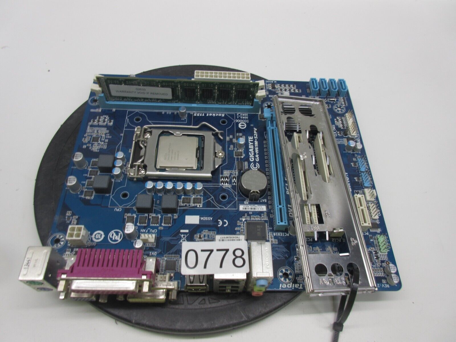 Gigabyte GA-H61M-S2PV Motherboard w/ Intel Core i3-3240 3.4GHz 4GB Ram