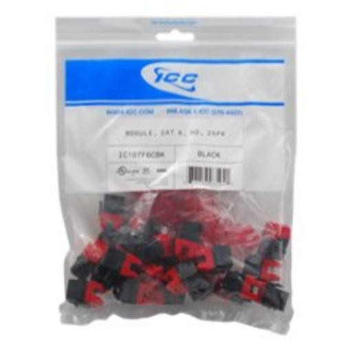 ICC 8P8C EZ Category 6 Module, 25 PC (cat6jkpk-bk) (cat6jkpkbk)