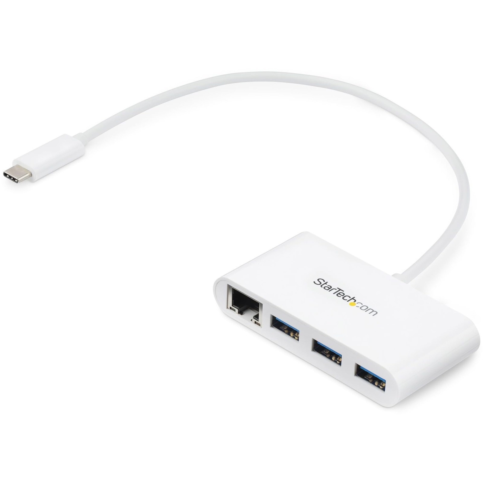StarTech.com 3 Port USB C Hub w/Gigabit Ethernet w/ 3x USB-A, White