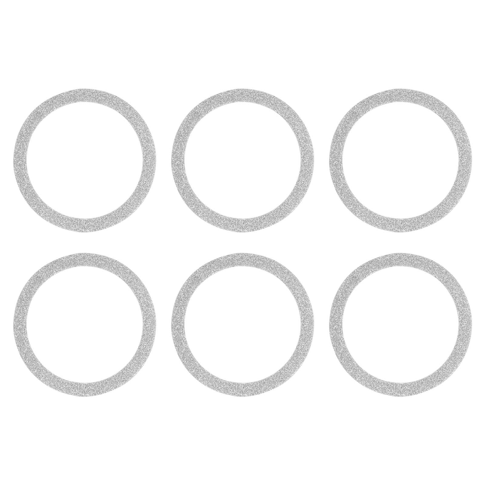 Universal Sparkle Magnetic Adapter Ring, 6 Pcs Sticker Ring, Silver Tone