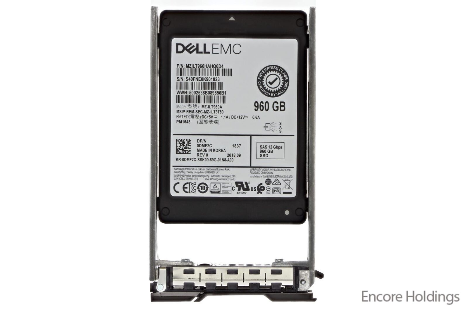Dell Samsung PM1643E Series 960GB Internal Solid State Drive - Read DMF2C