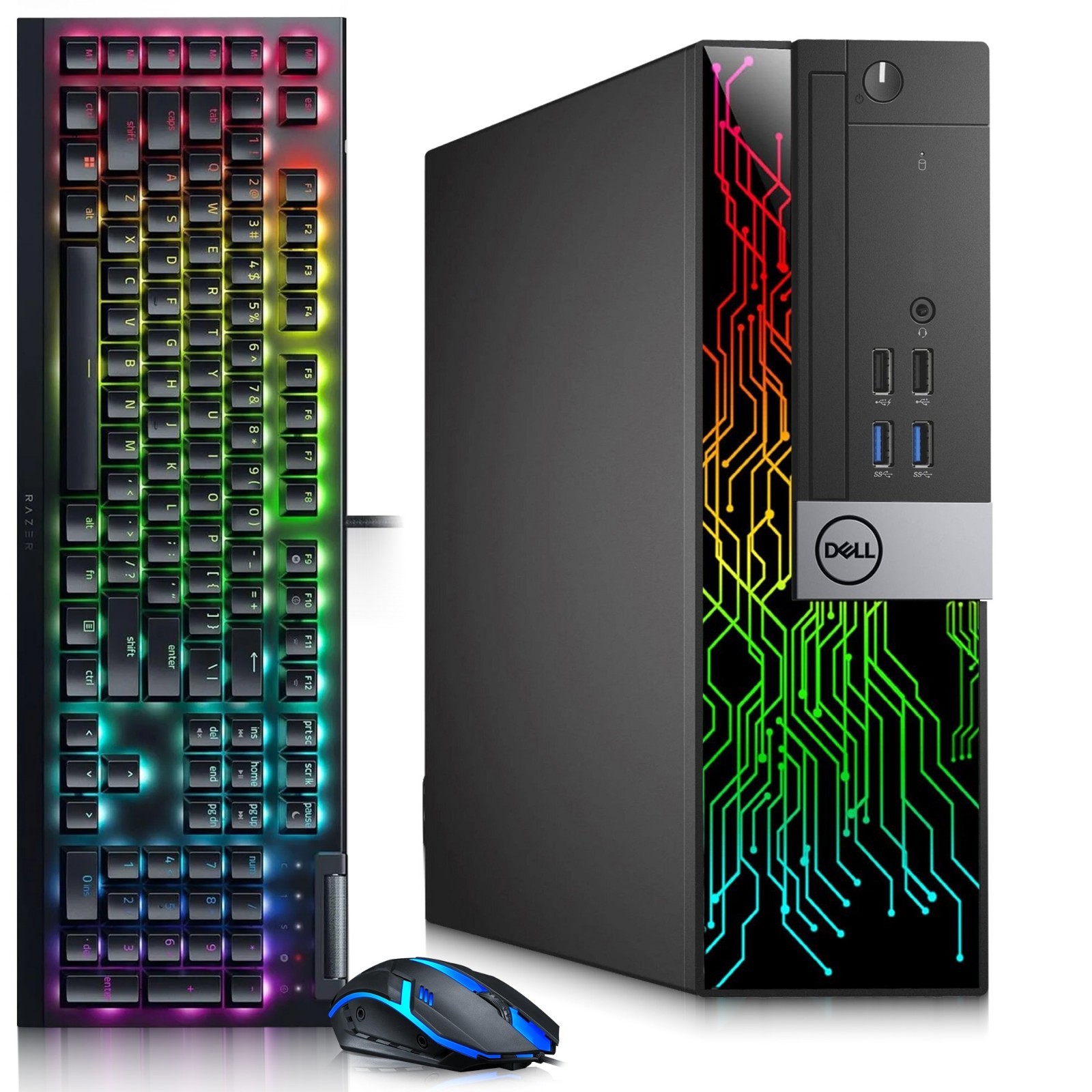 Dell RGB Gaming Computer i5-8th 32GB 1TB SSD AMD Radeon RX550 RGB-KB&M Windows11
