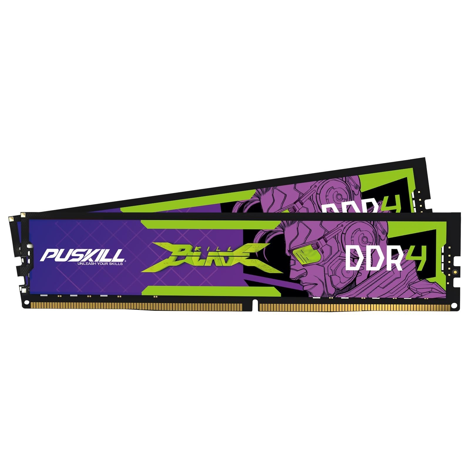 PUSKILL DDR4 32GB (2x16GB) 3200MHz PC RAM | CL16-18-18-42 | 1.35V | Desktop M...