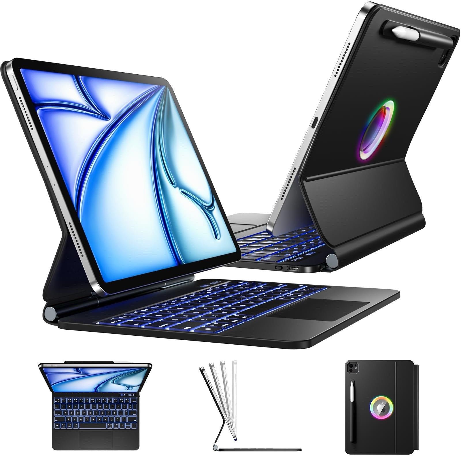 Wenlaty iPad Air 11” M2 2024 Keyboard Case With Trackpad Backlit For Pro 11 Gen